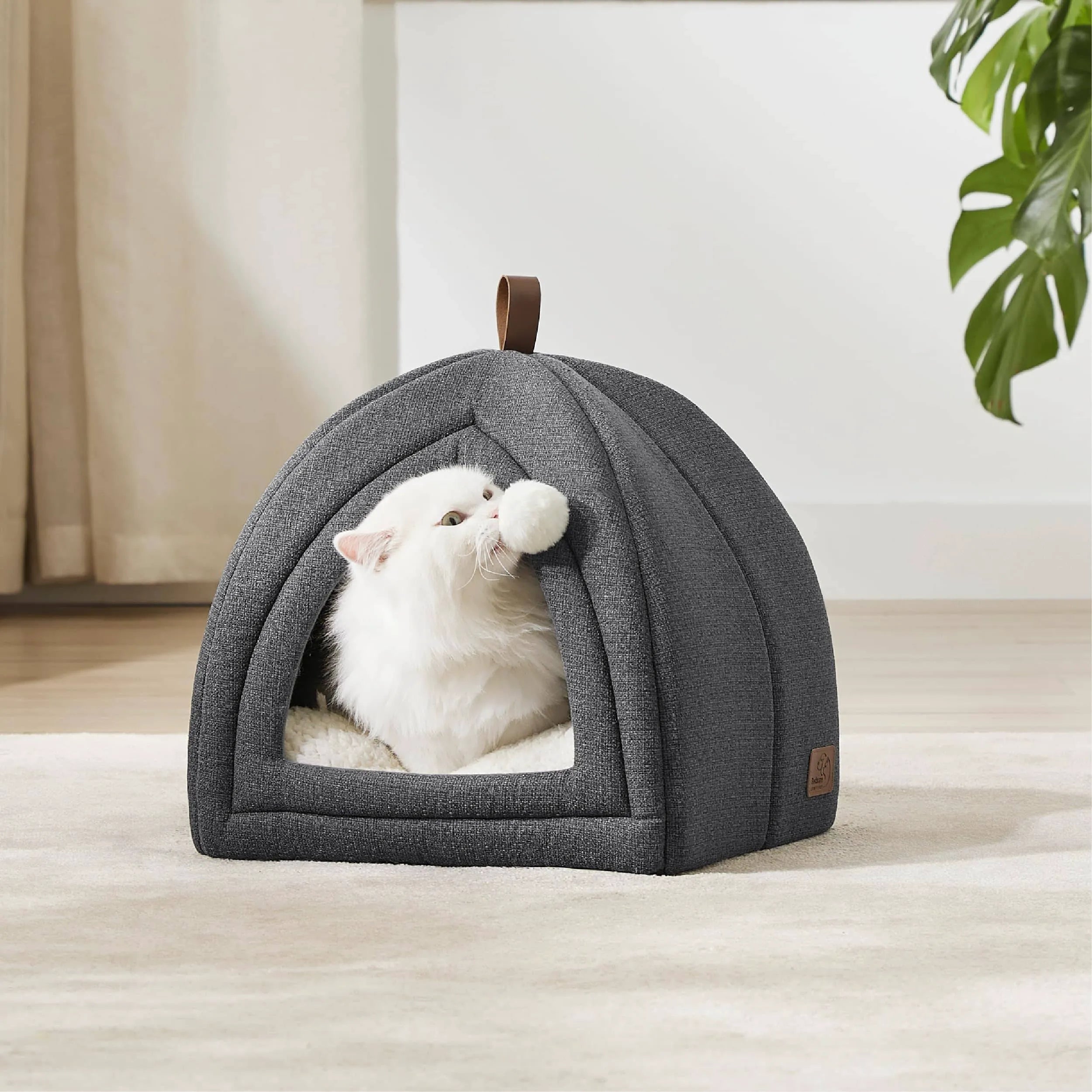 Faux-Linen Pet Tent for Cats and Dogs