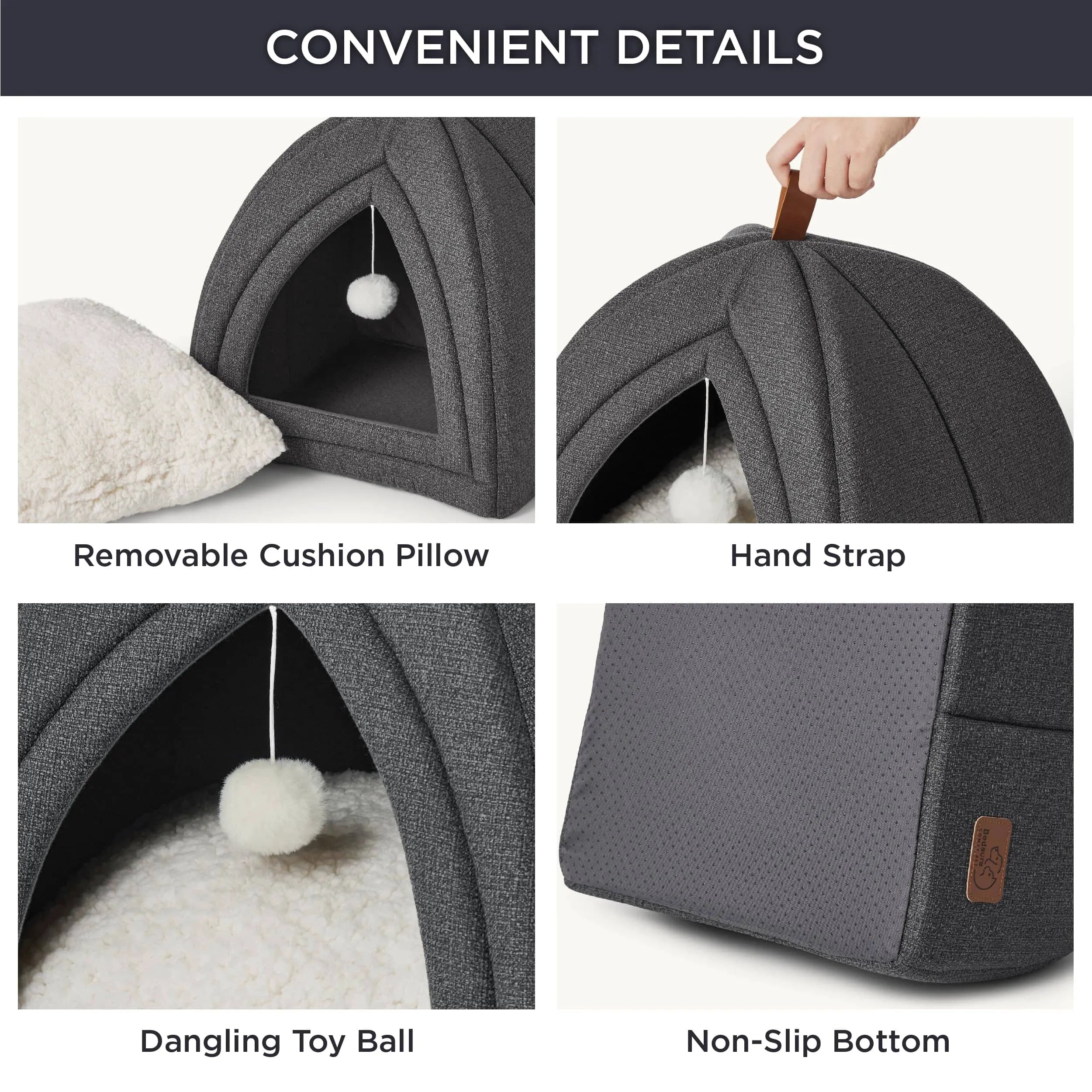 Faux-Linen Pet Tent for Cats and Dogs