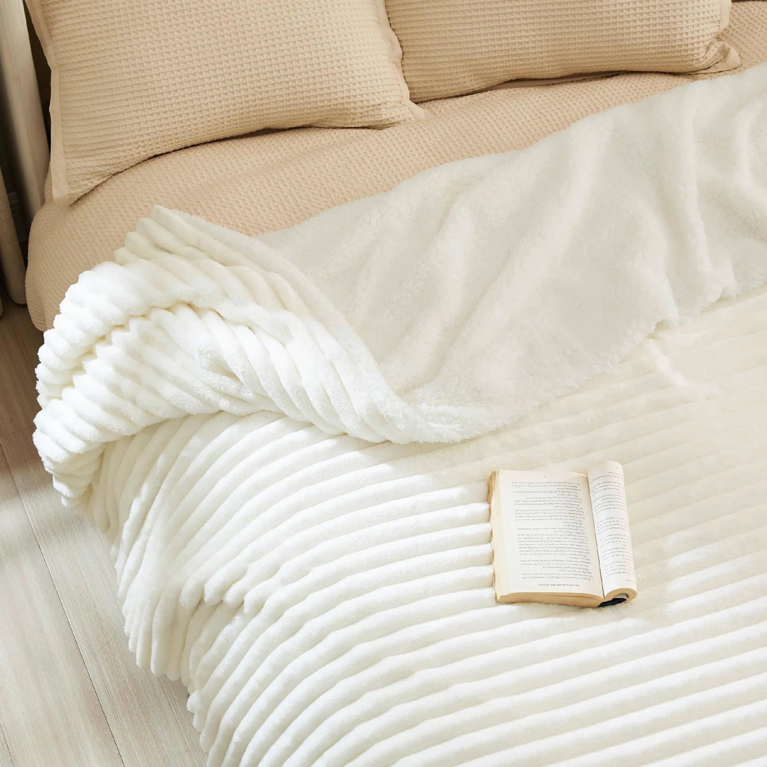 Jacquard Striped Shaggy Sherpa Blanket