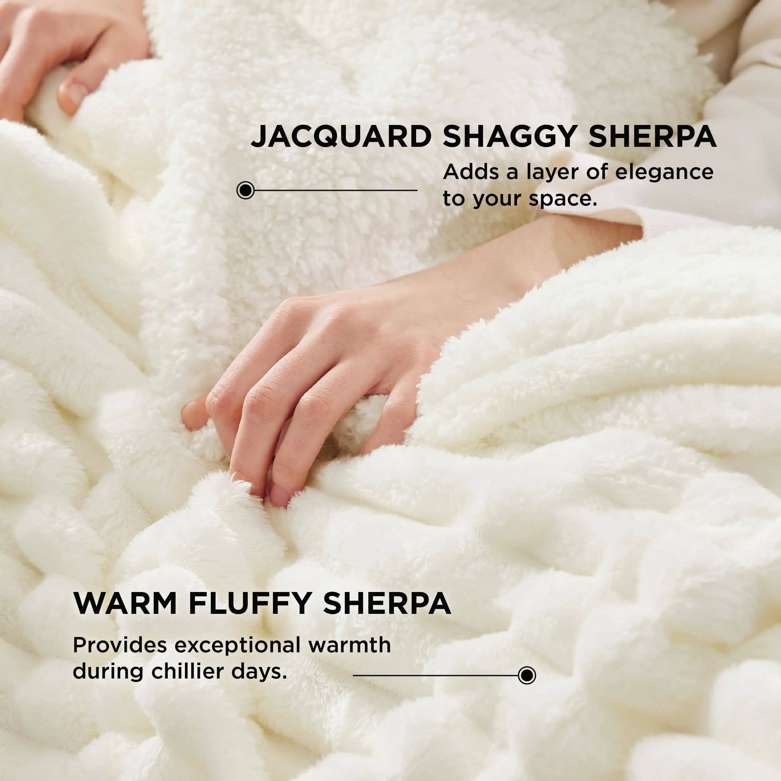 Jacquard Striped Shaggy Sherpa Blanket
