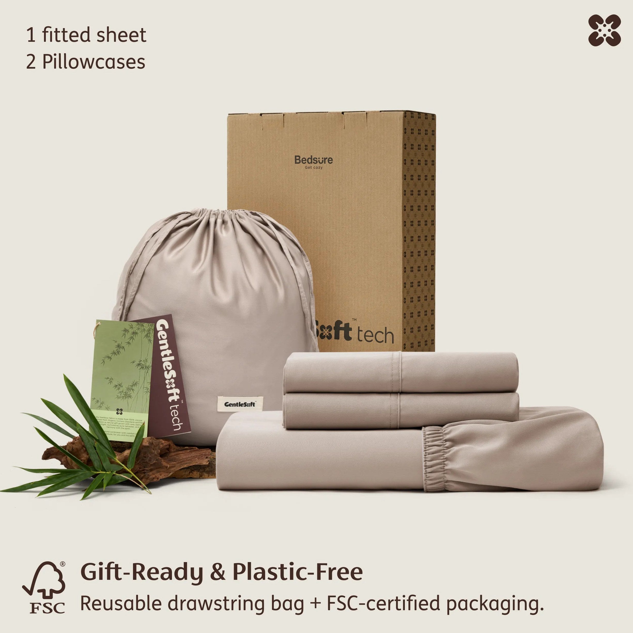 PureWoven™ Organic Bamboo Viscose Fitted Sheet Set