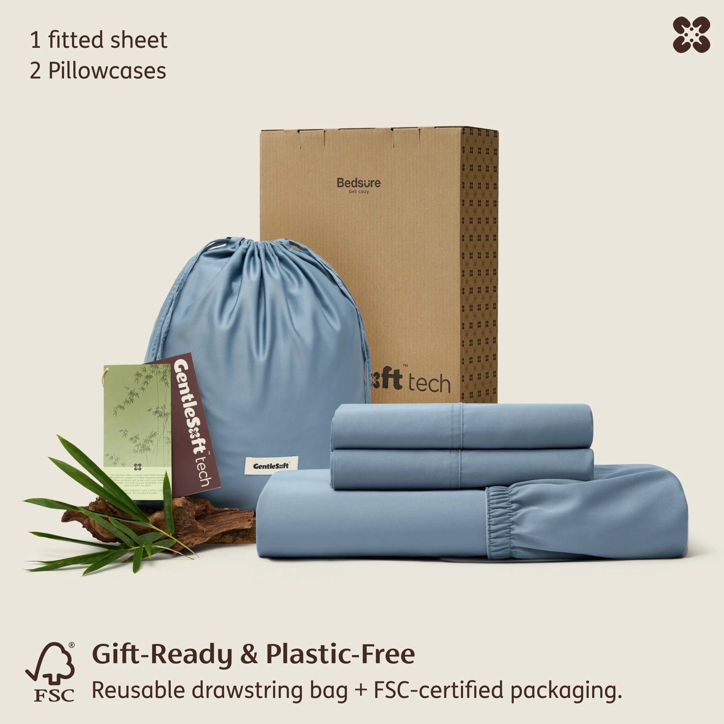 PureWoven™ Organic Bamboo Viscose Fitted Sheet Set