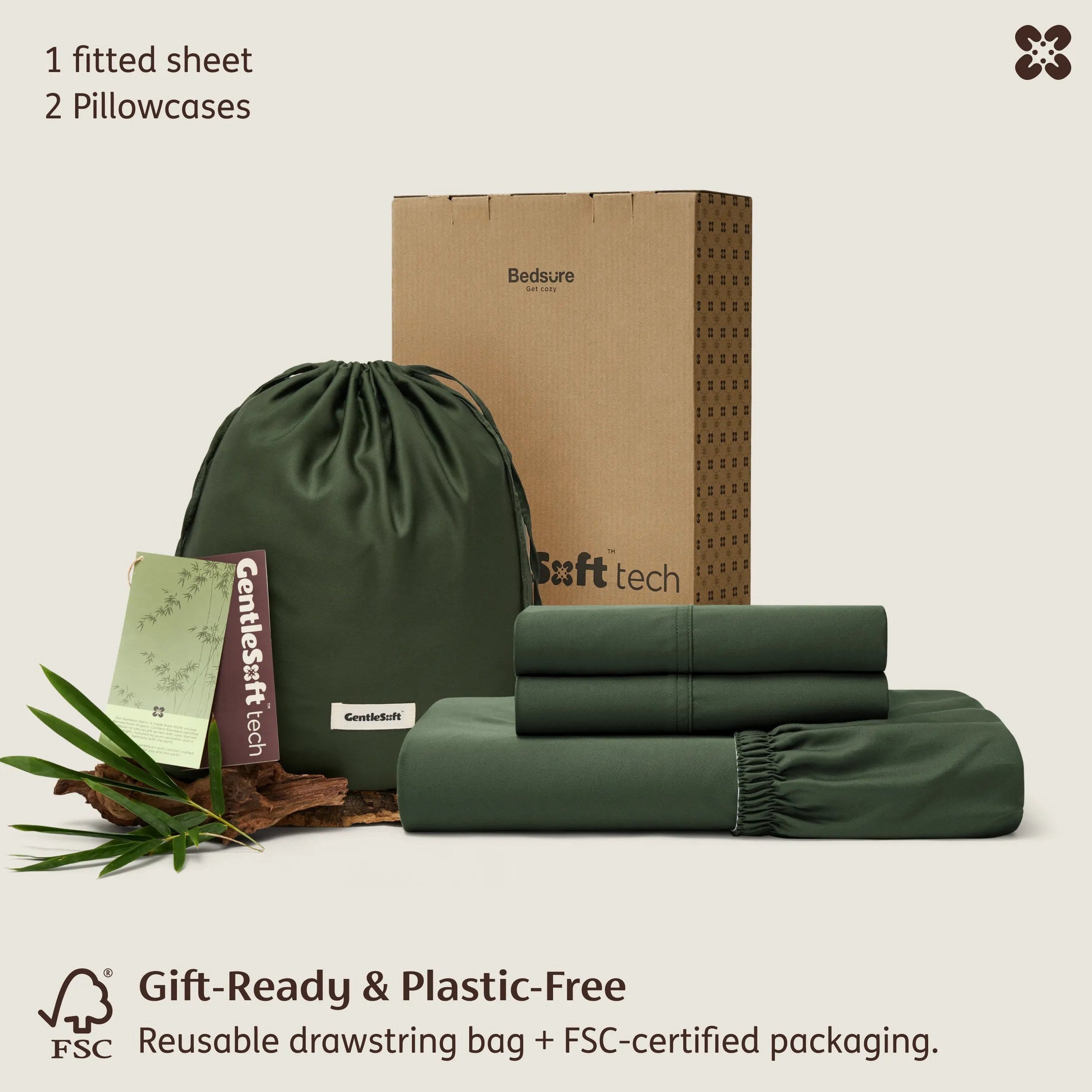 PureWoven™ Organic Bamboo Viscose Fitted Sheet Set