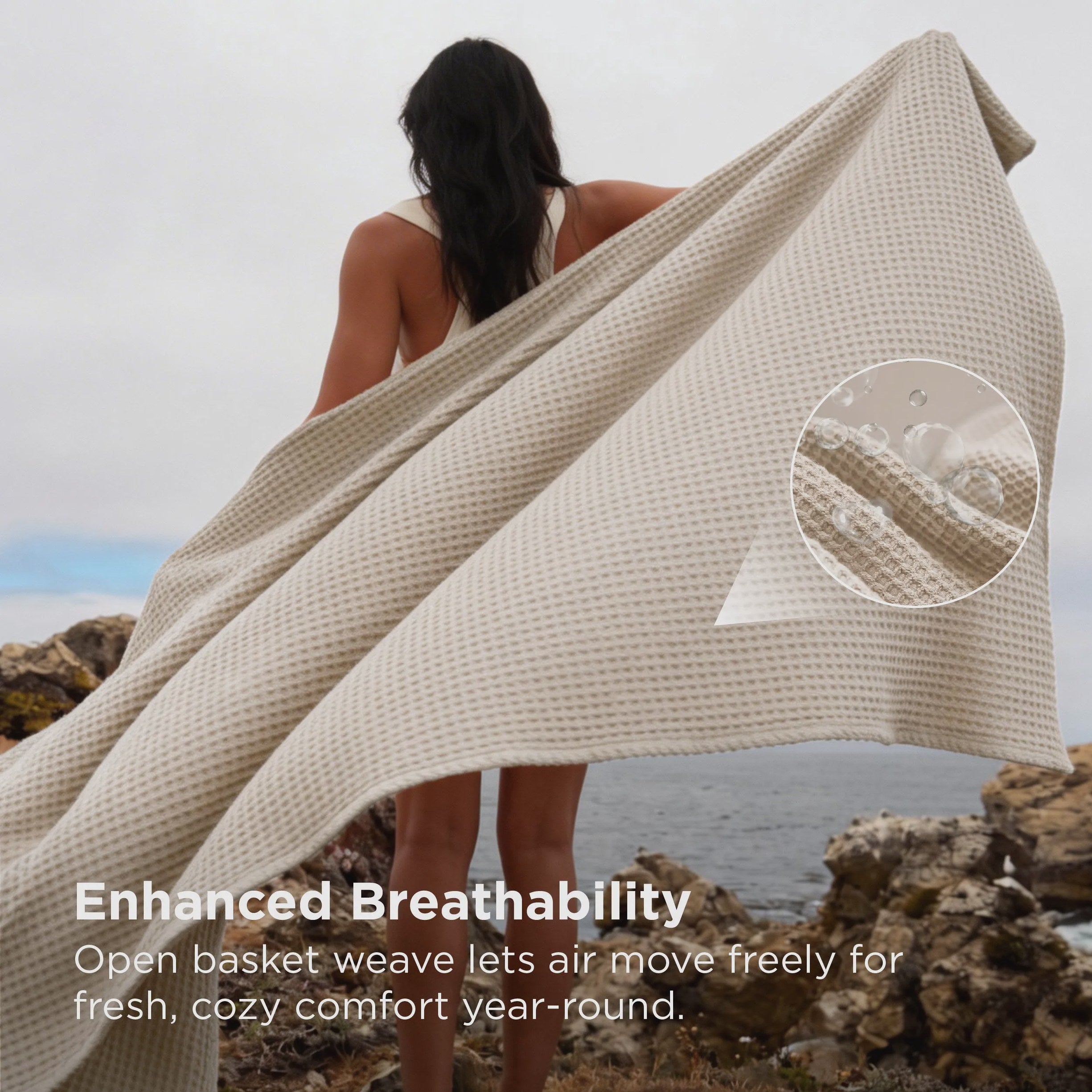 Pure Cotton Basket Weave Blanket