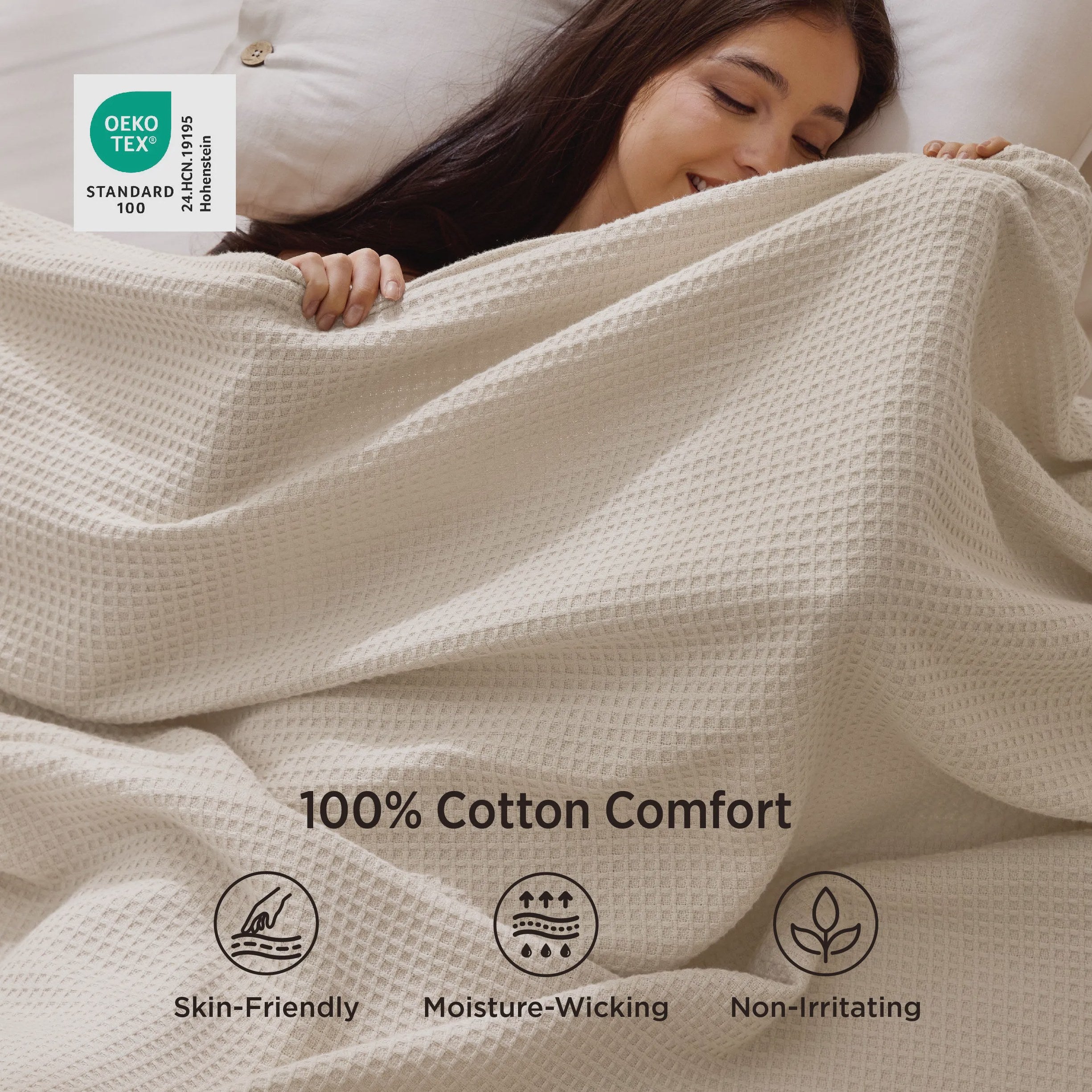 Pure Cotton Basket Weave Blanket