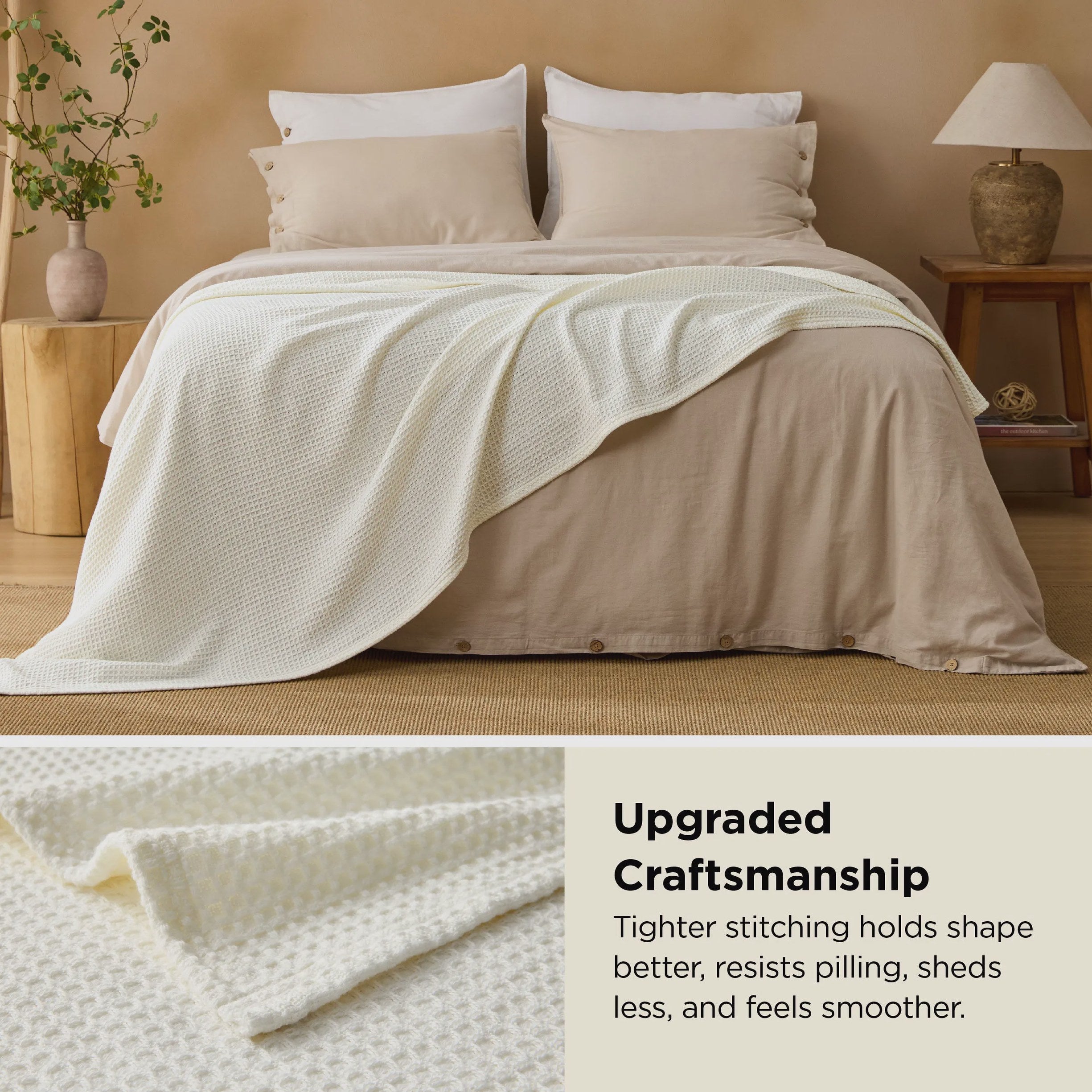 Pure Cotton Basket Weave Blanket