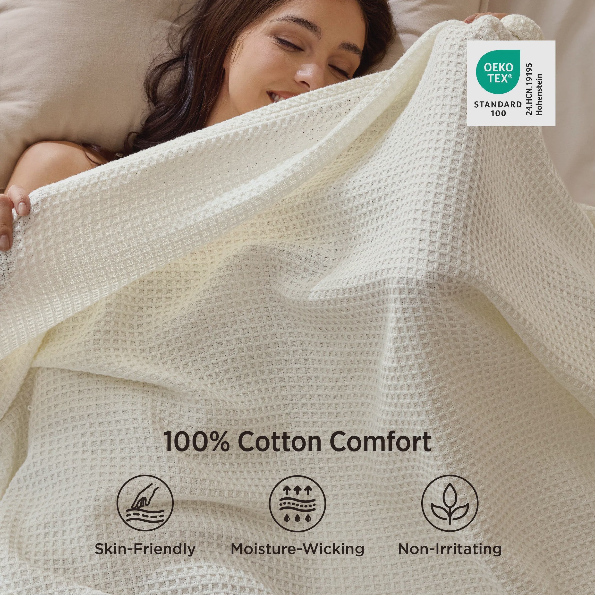 Pure Cotton Basket Weave Blanket