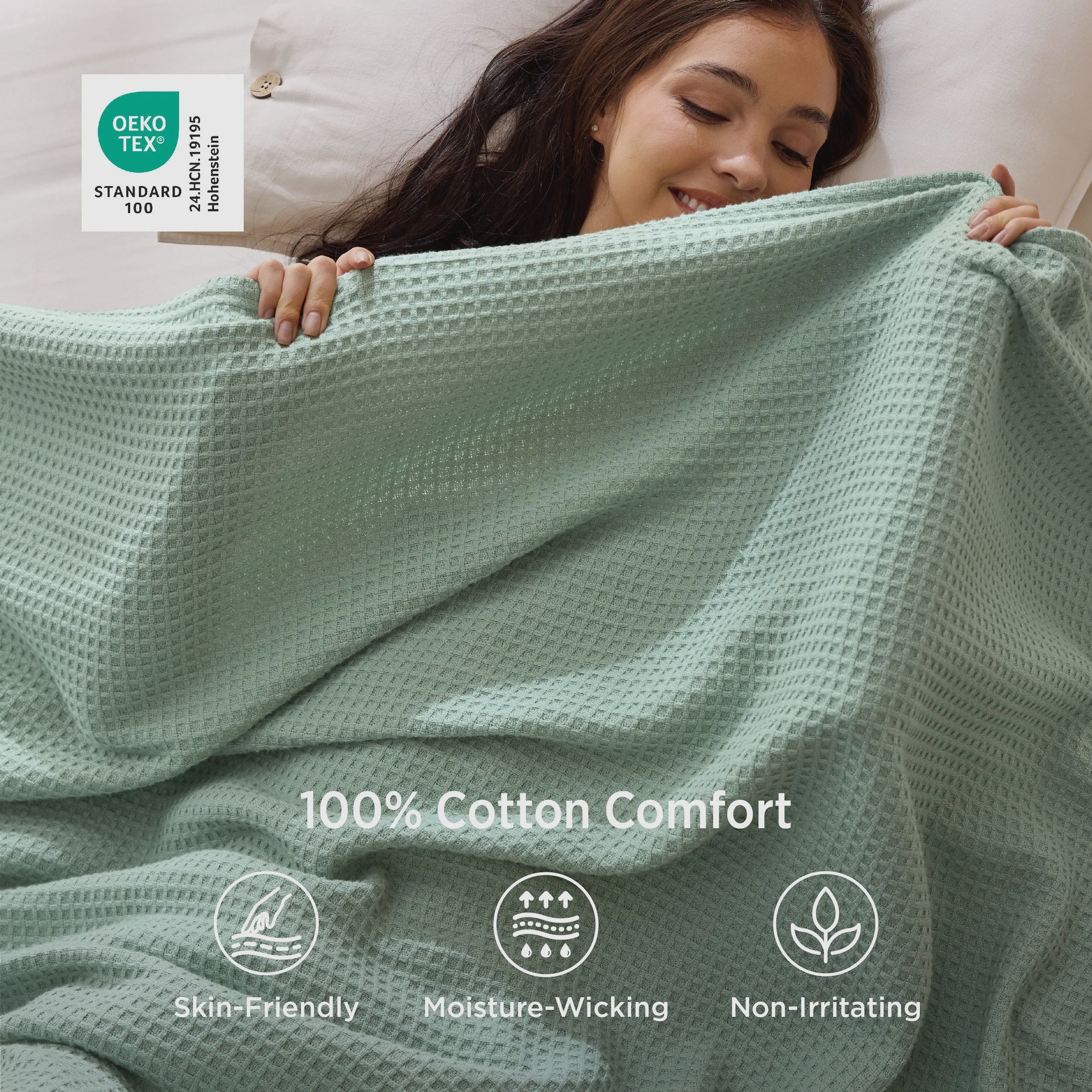 Pure Cotton Basket Weave Blanket