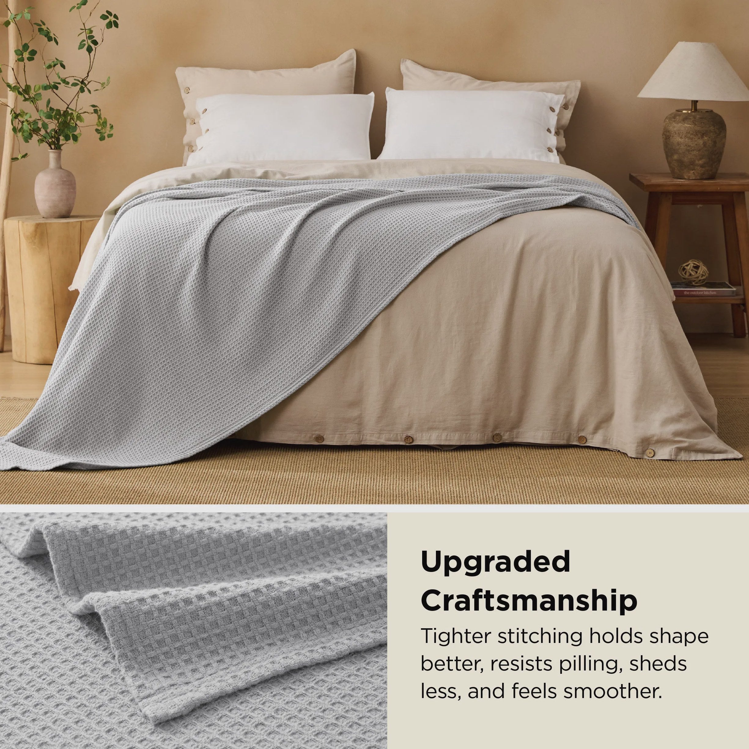 Pure Cotton Basket Weave Blanket