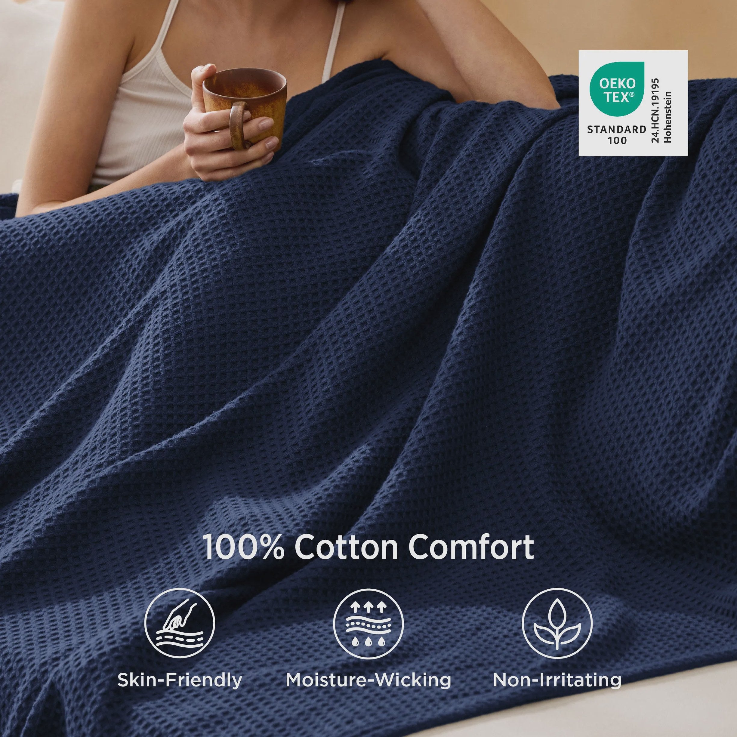 Pure Cotton Basket Weave Blanket