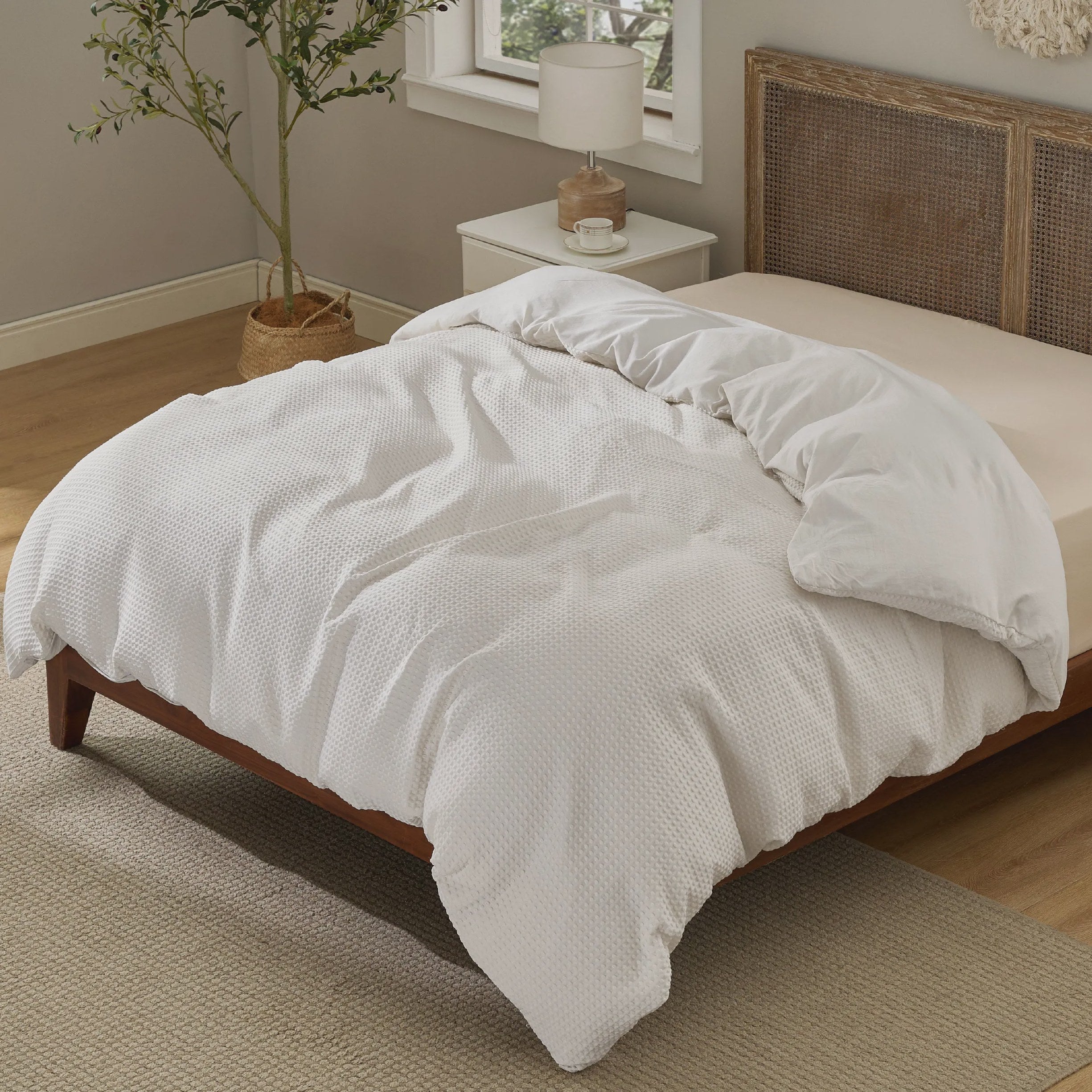 Modern Waffle Weave Duvet Cover