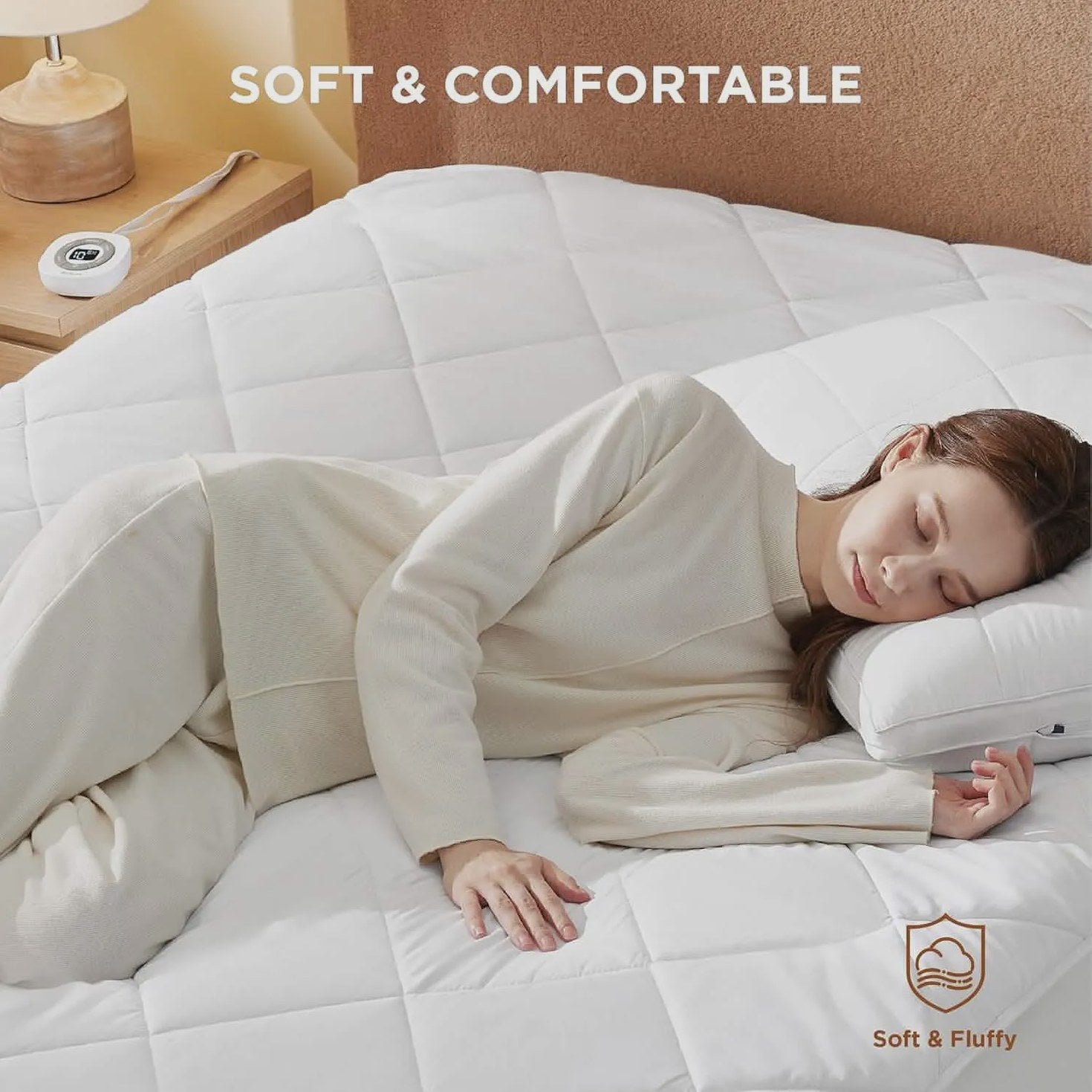 Heated Mattress Pad with Brushed Polyester Microfiber