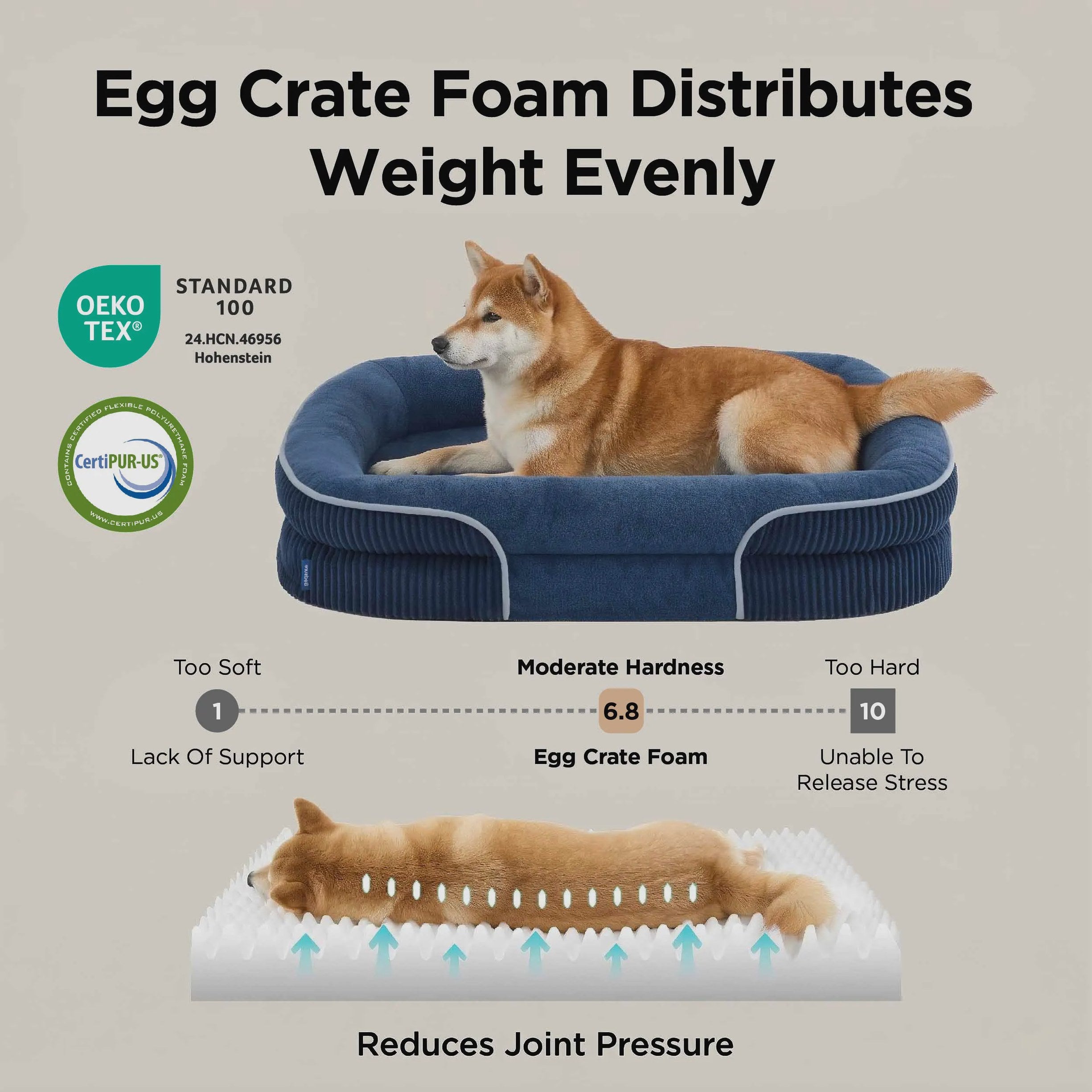 Oval Bolster Dog Bed