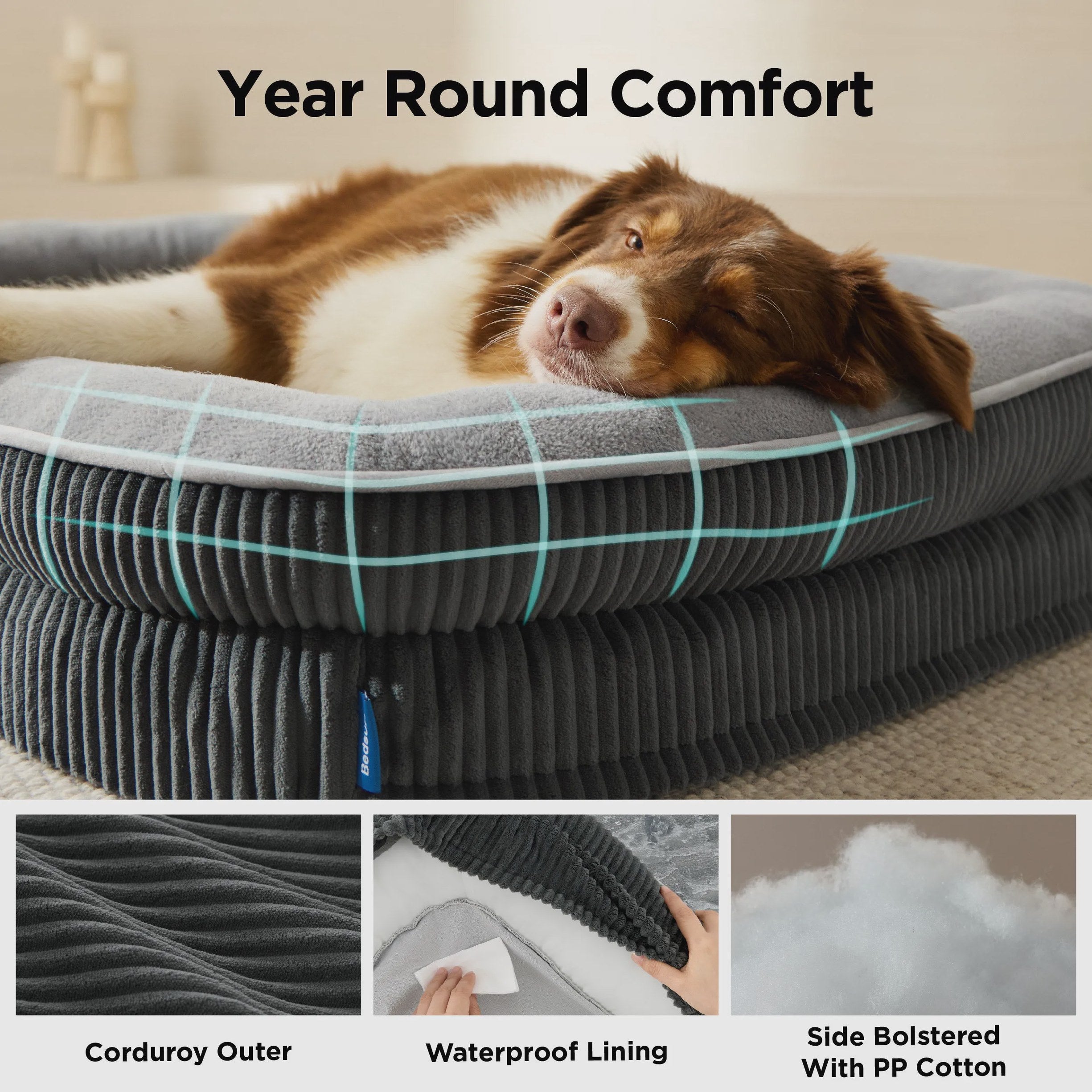 Oval Bolster Dog Bed