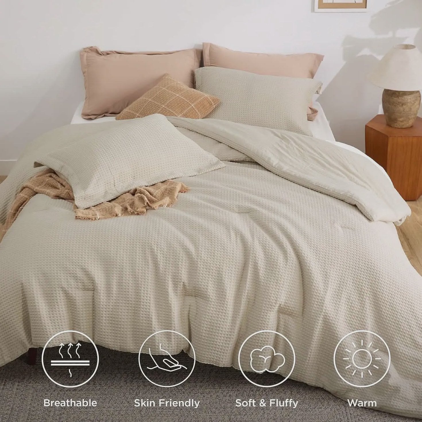 Classic Waffle Weave Comforter Set
