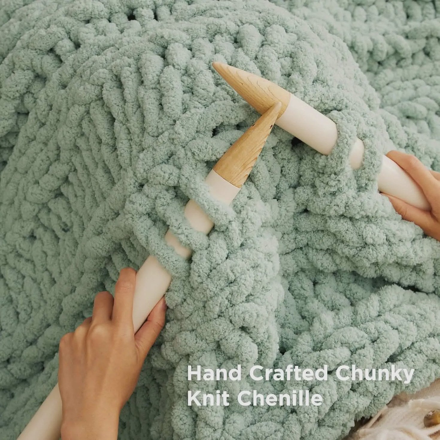 Chunky Chenille Knit Blanket