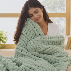 Chunky Chenille Knit Blanket