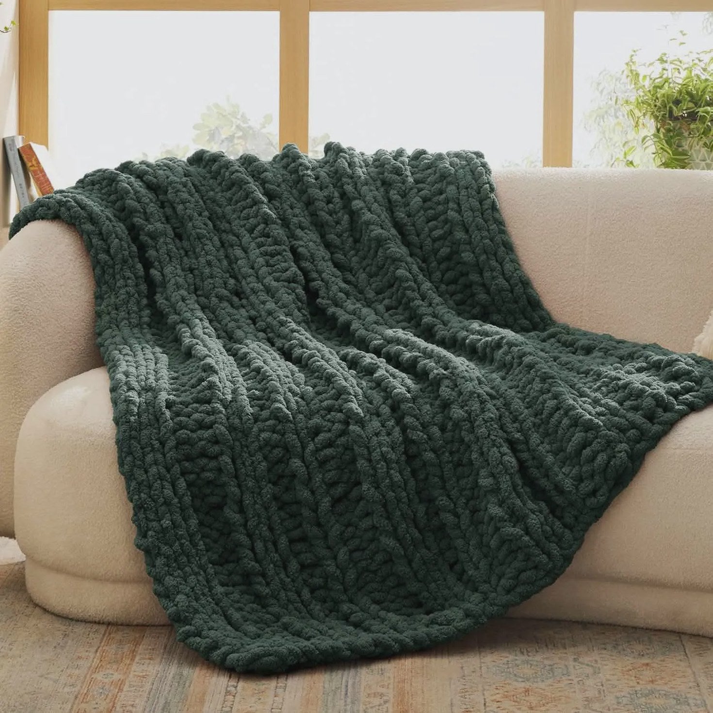 Chunky Chenille Knit Blanket
