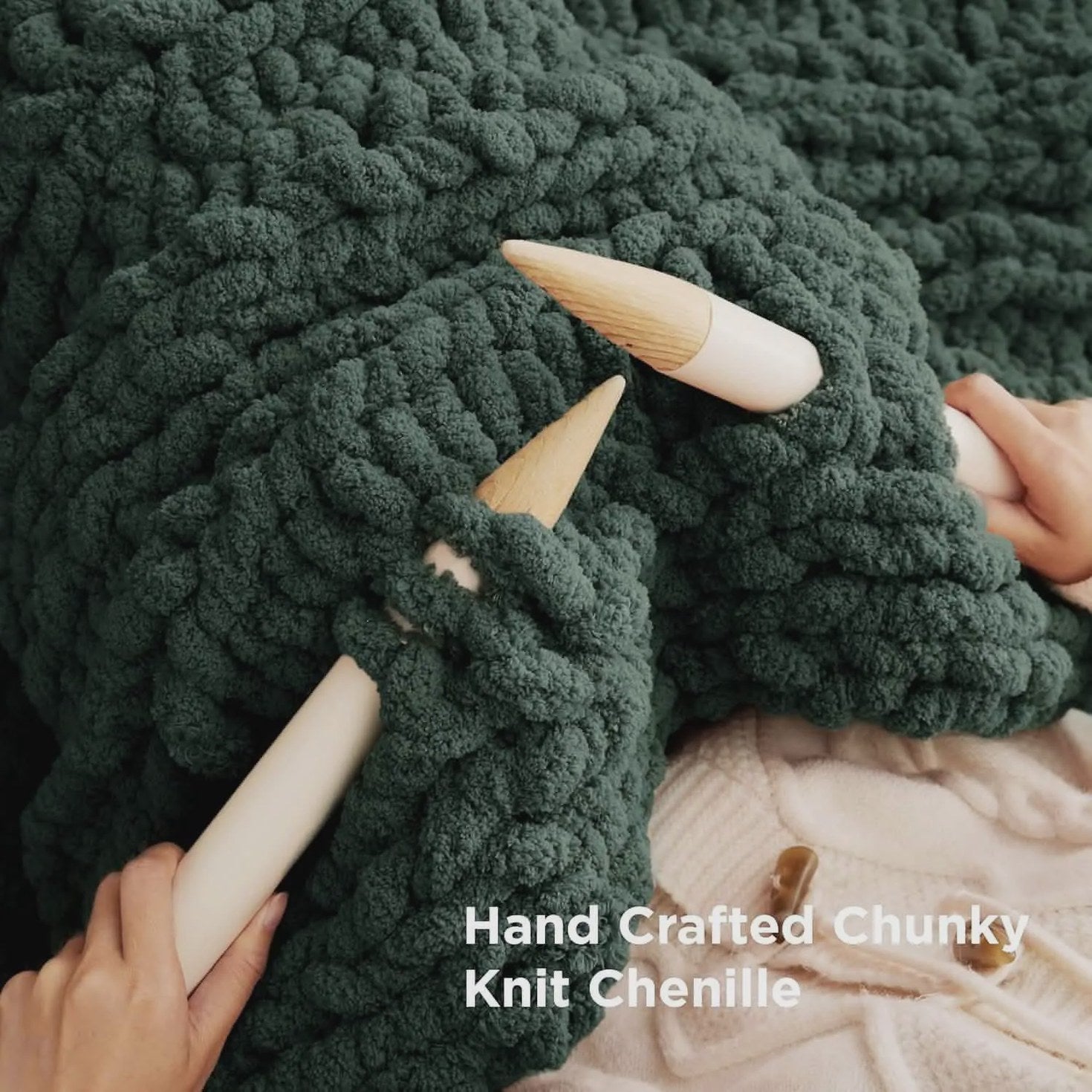Chunky Chenille Knit Blanket