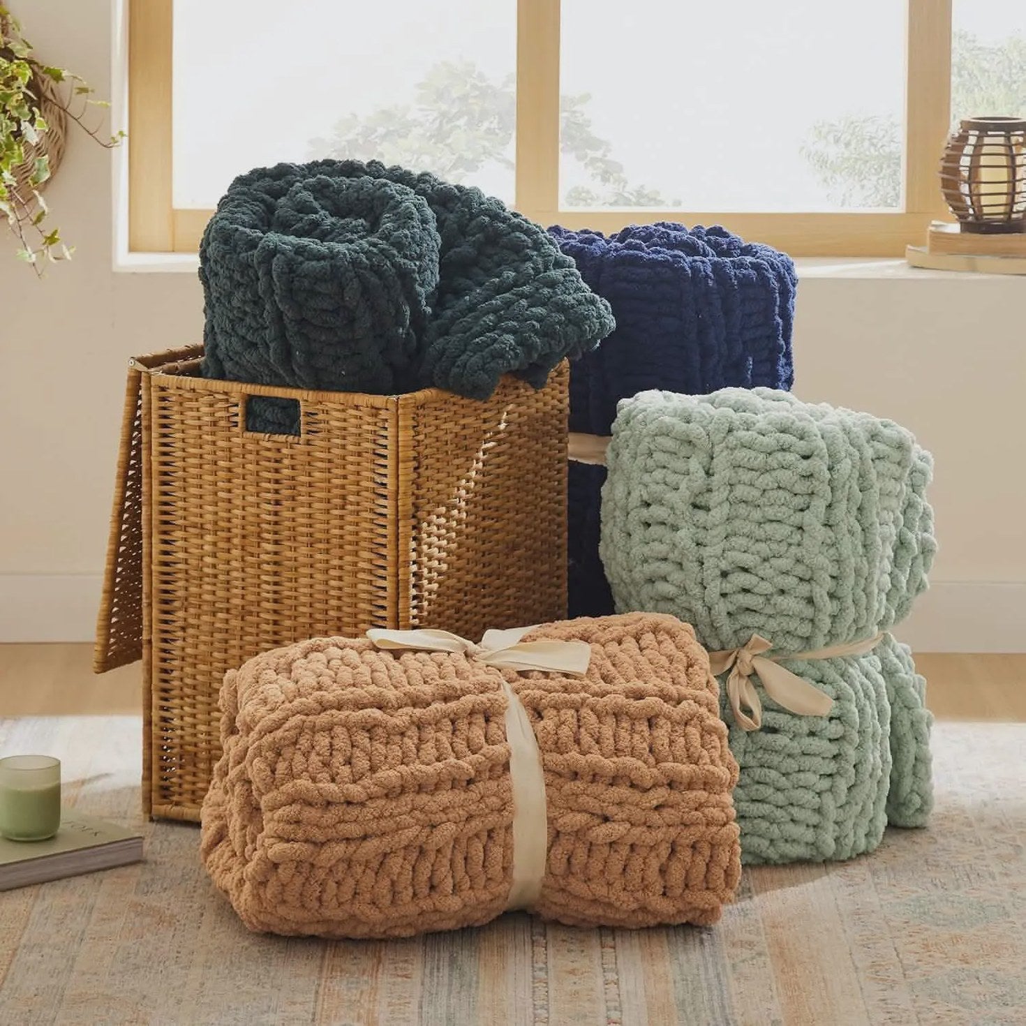 Chunky Chenille Knit Blanket