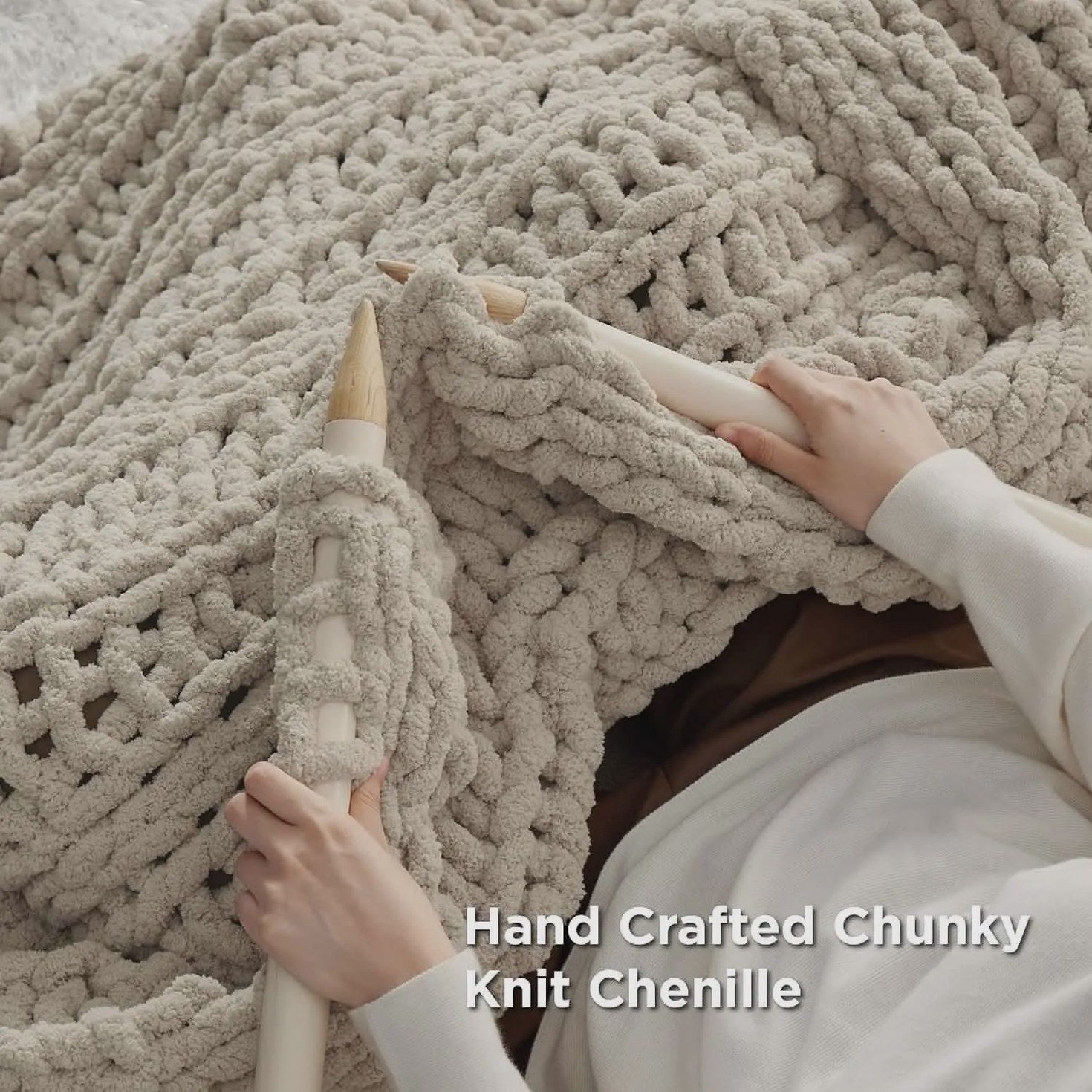 Chunky Chenille Knit Blanket