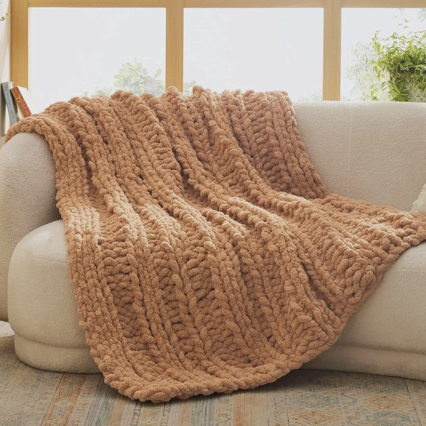 Chunky Chenille Knit Blanket