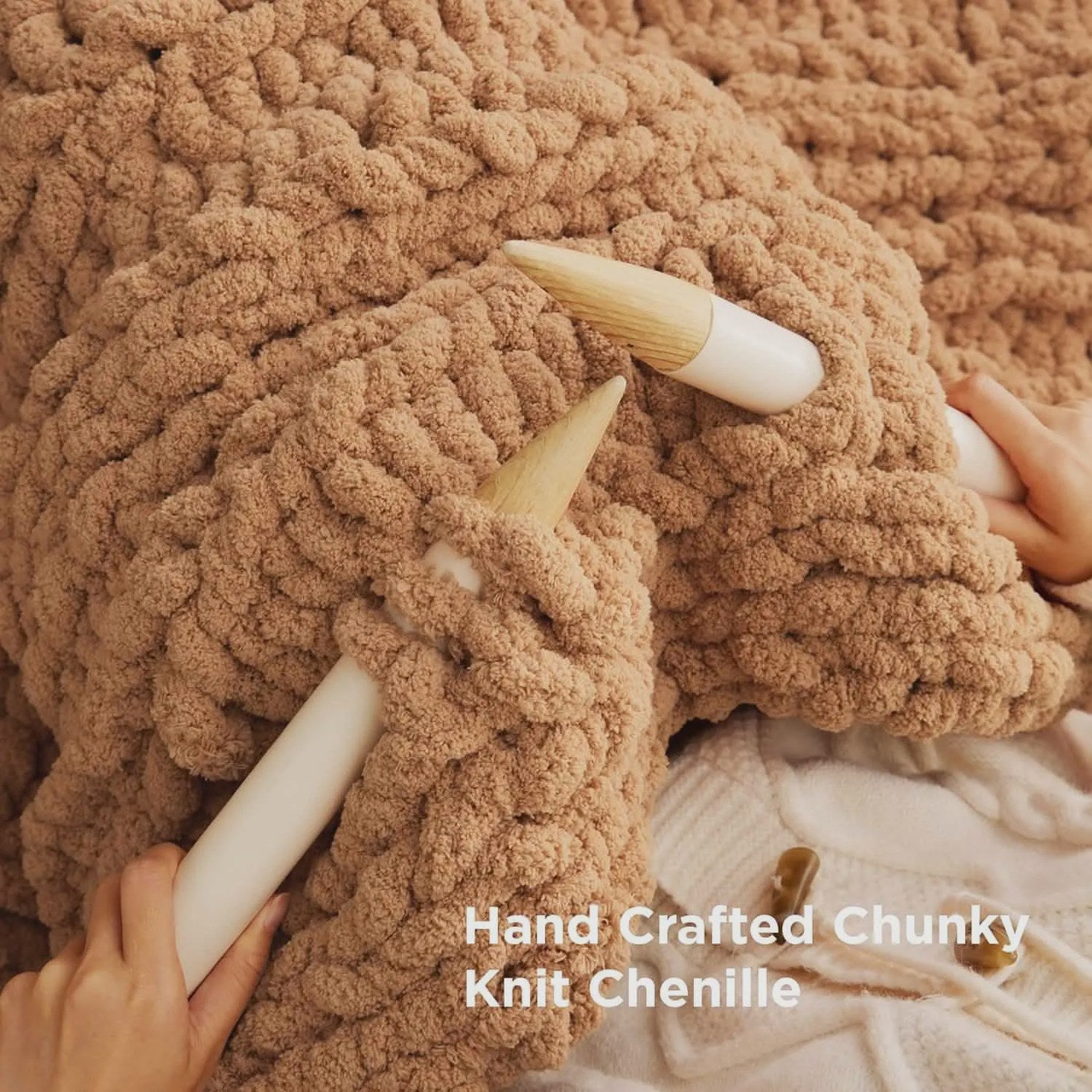 Chunky Chenille Knit Blanket