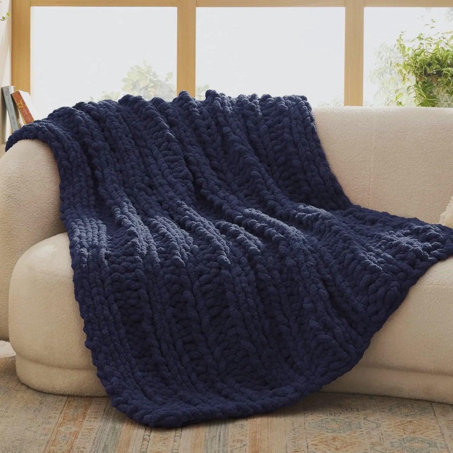 Chunky Chenille Knit Blanket
