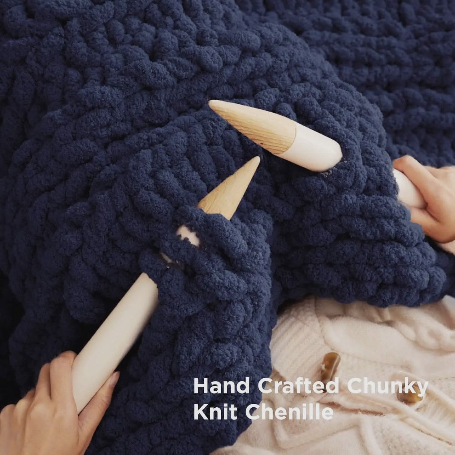 Chunky Chenille Knit Blanket