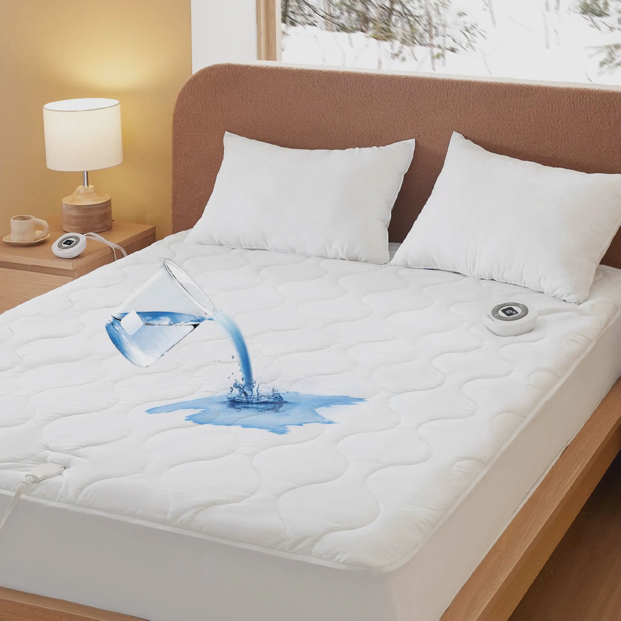 Waterproof Heated Mattress Pad with Cotton Cover