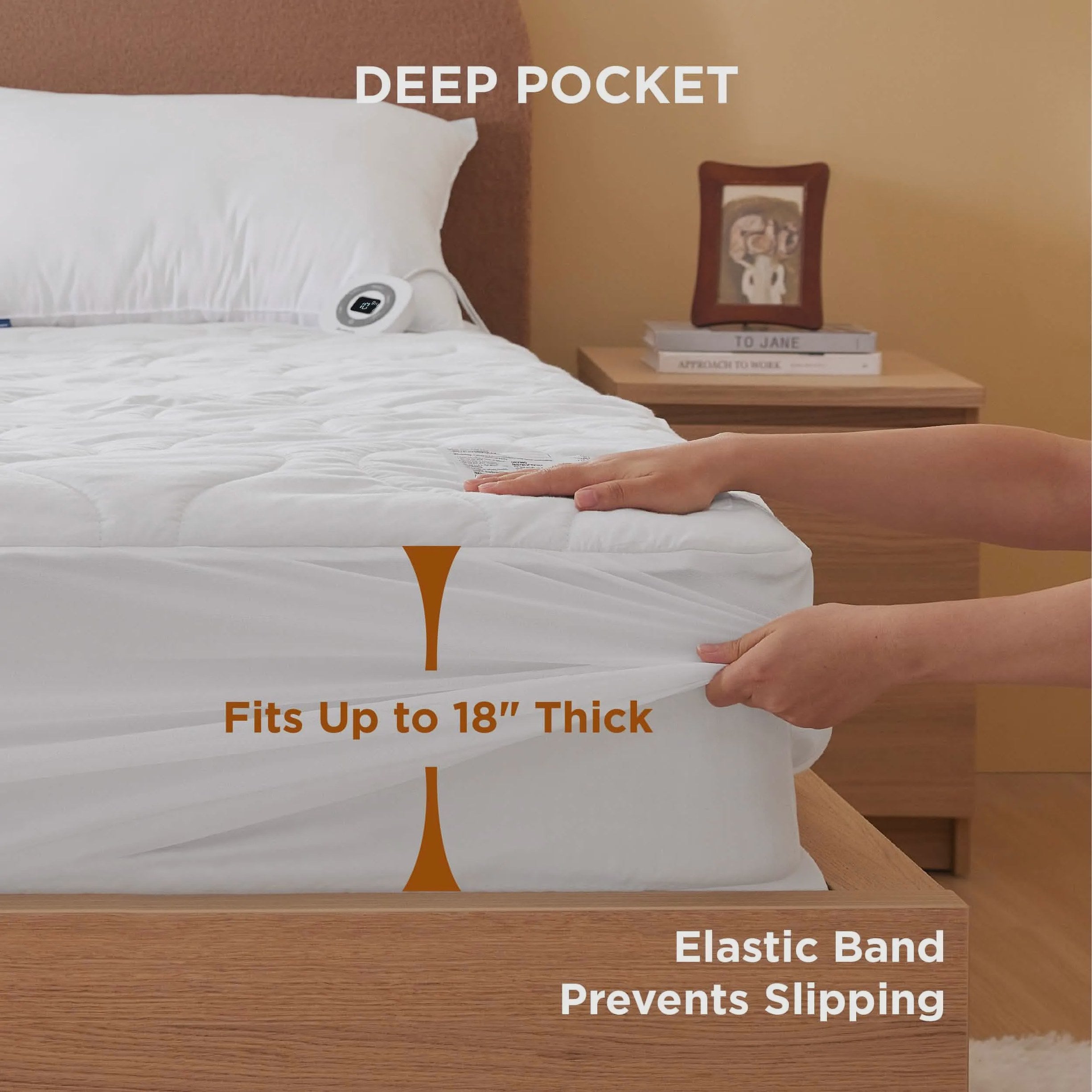 Waterproof Heated Mattress Pad with Cotton Cover