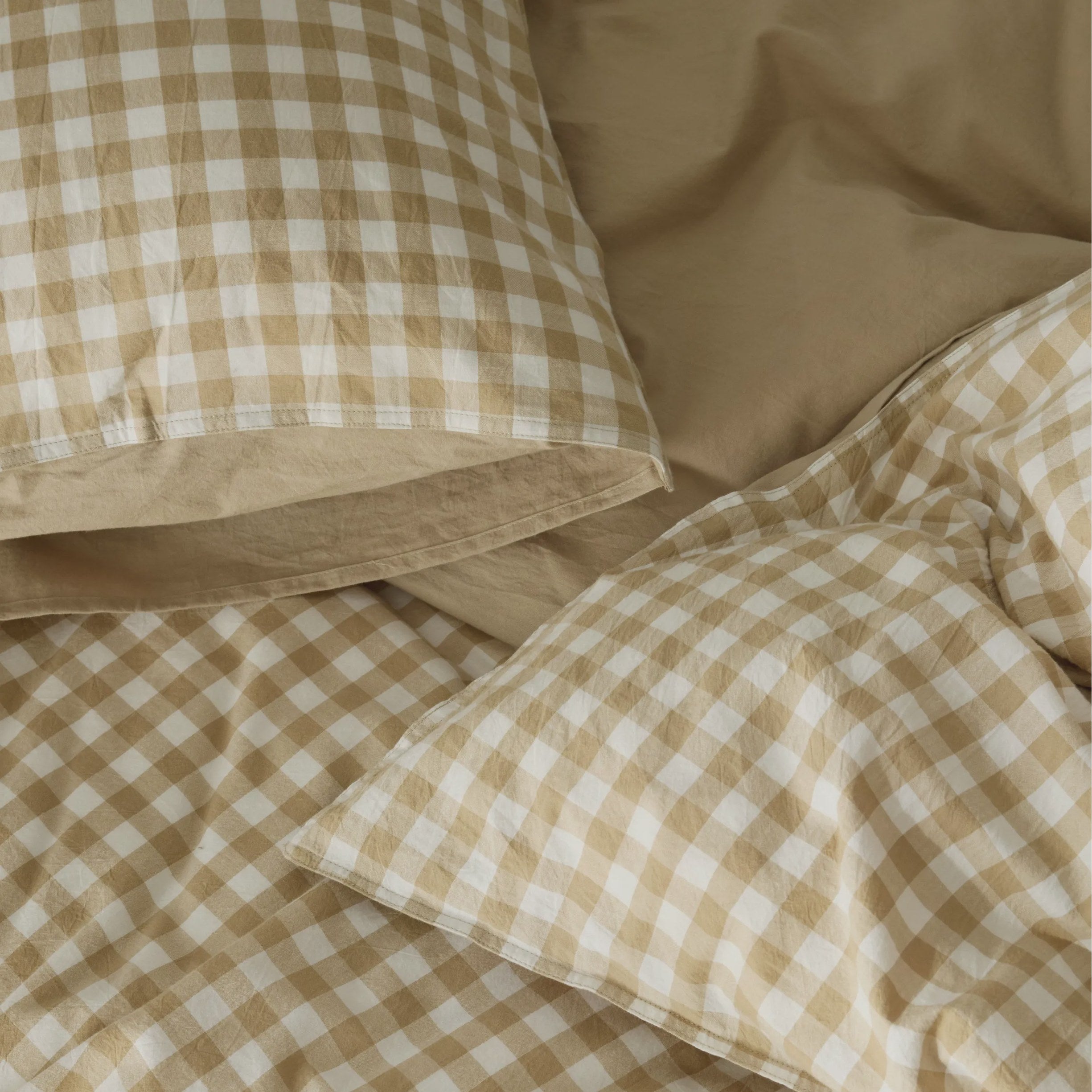 Washed Cotton Gingham Duvet Cover Set