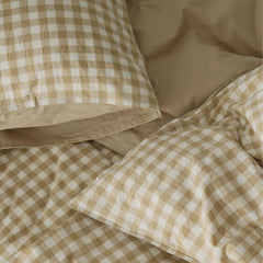 Washed Cotton Gingham Duvet Cover Set