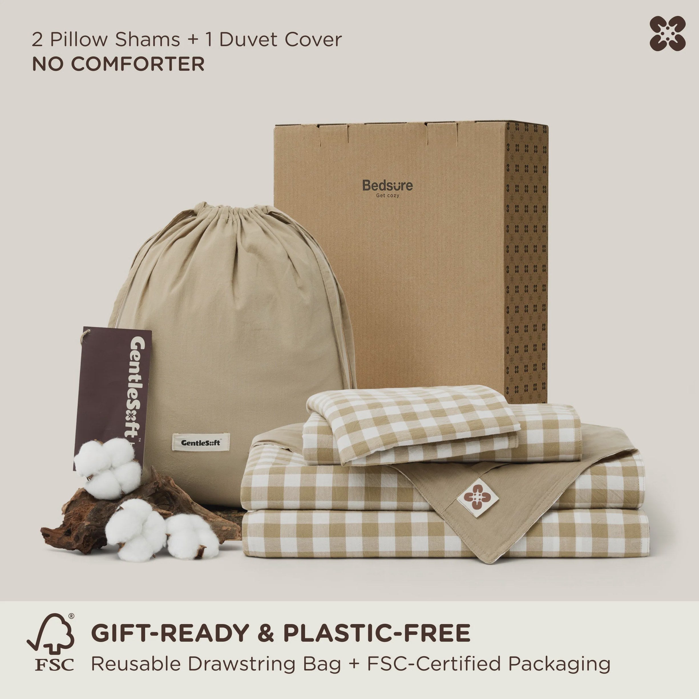 Washed Cotton Gingham Duvet Cover Set