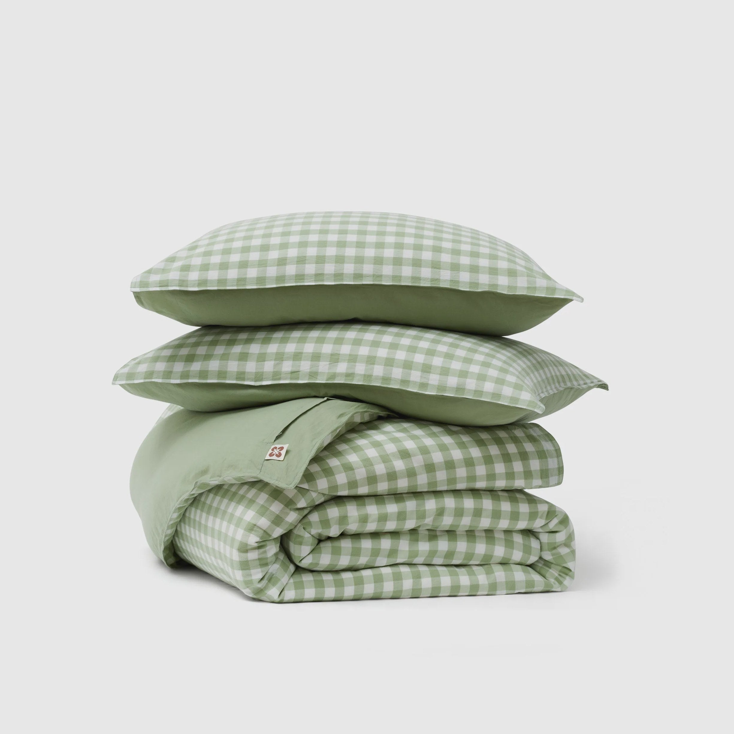 Washed Cotton Gingham Duvet Cover Set