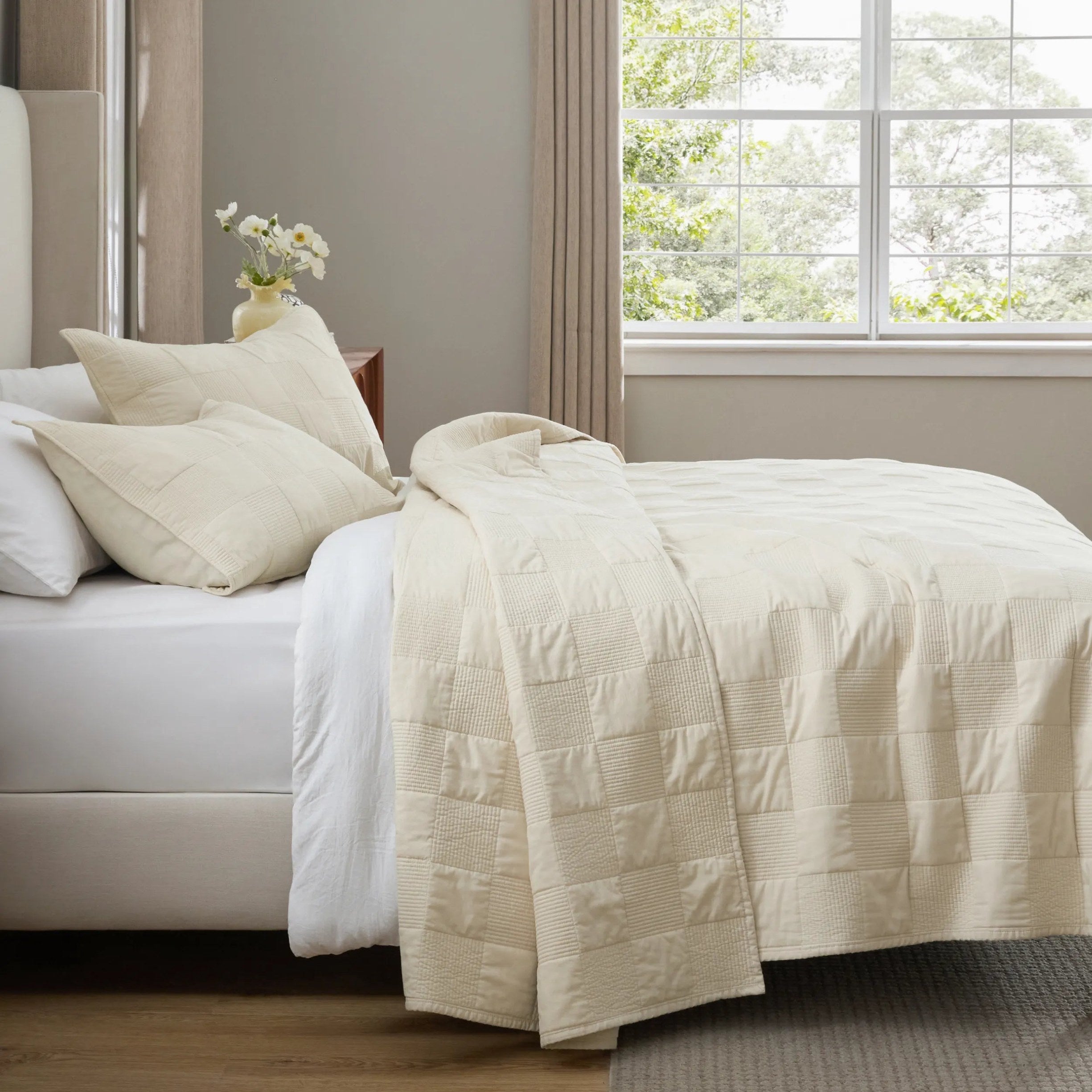 Cotton Checkered Quilt Set