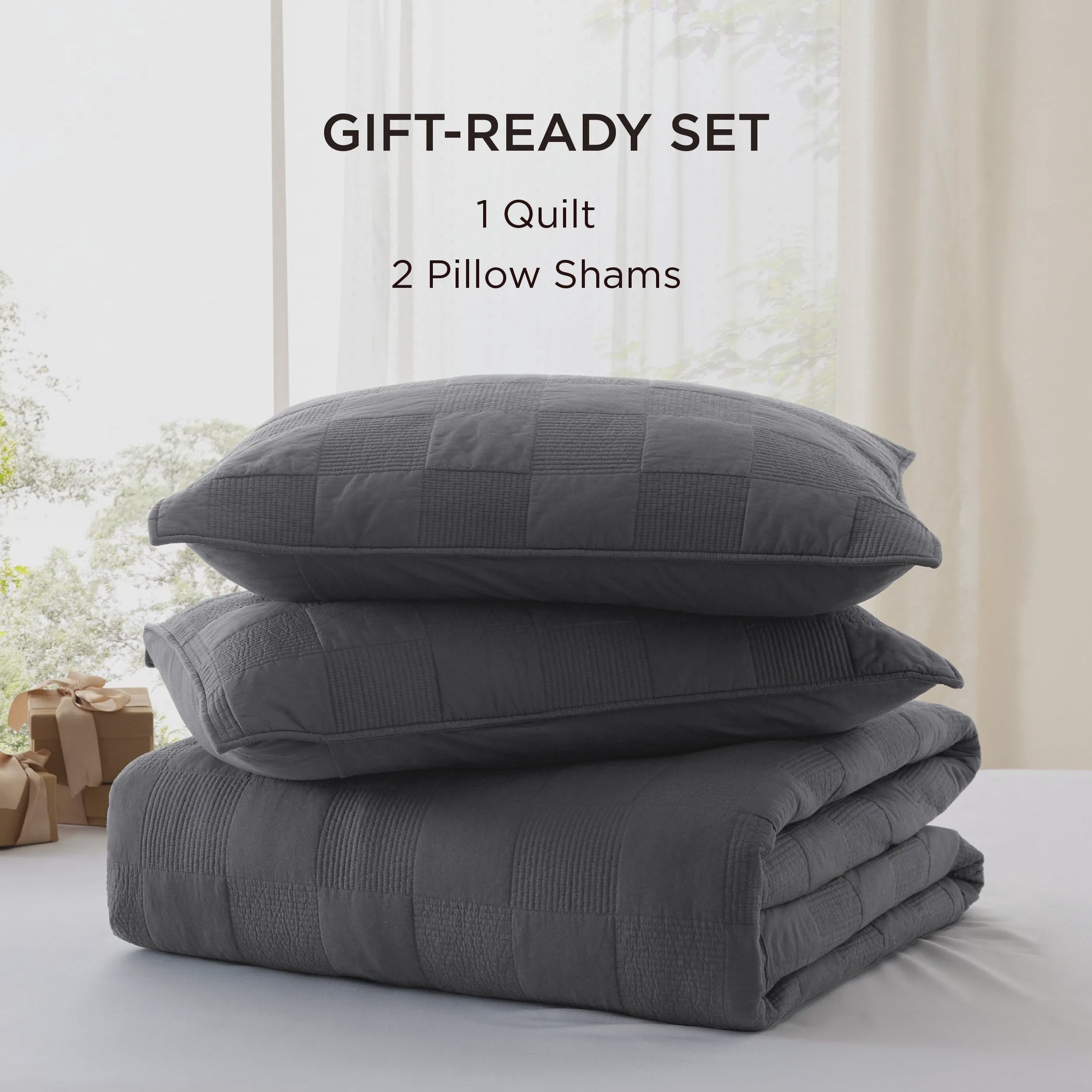 Cotton Checkered Quilt Set