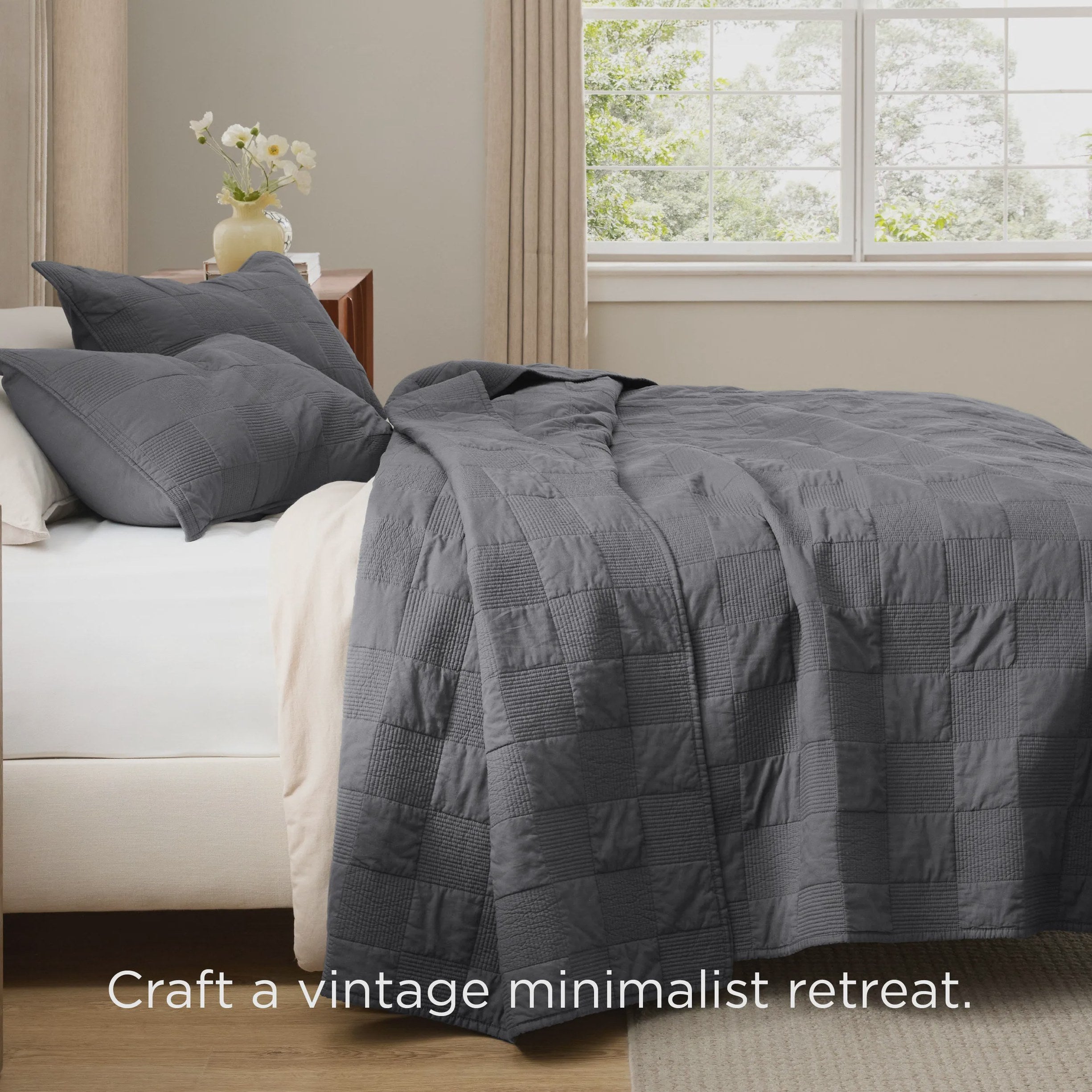 Cotton Checkered Quilt Set