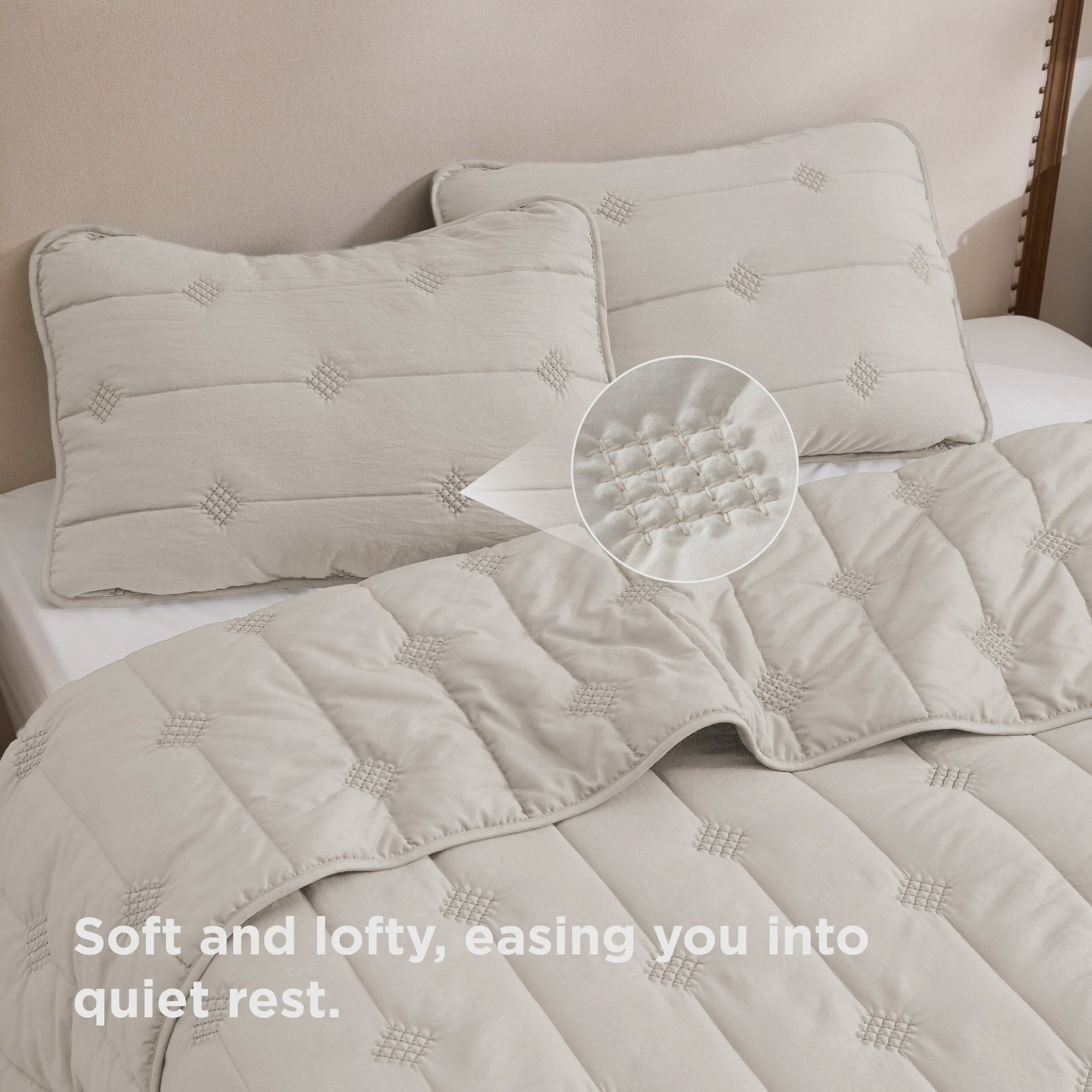 Prewashed Diamond Quilt Set