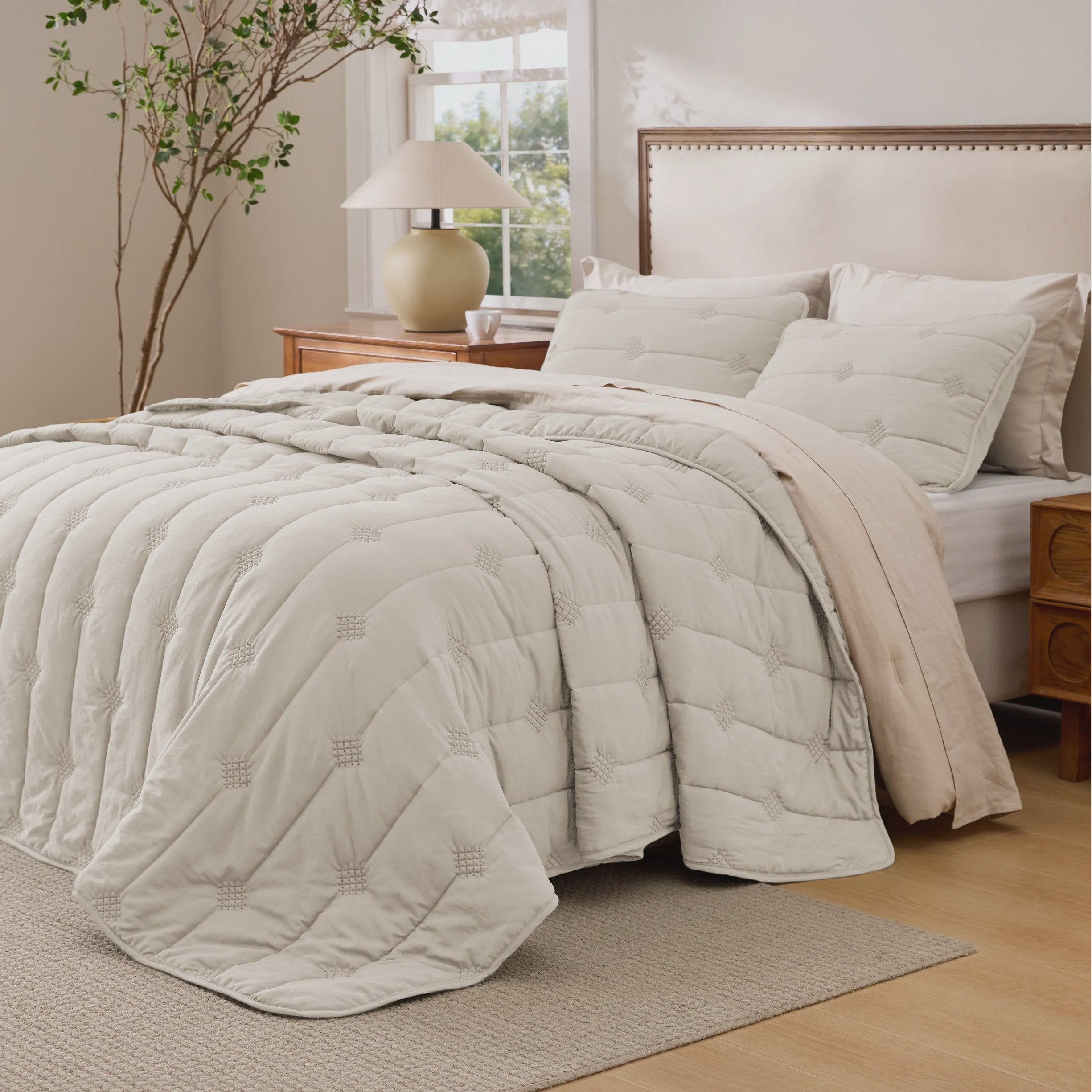 Prewashed Diamond Quilt Set