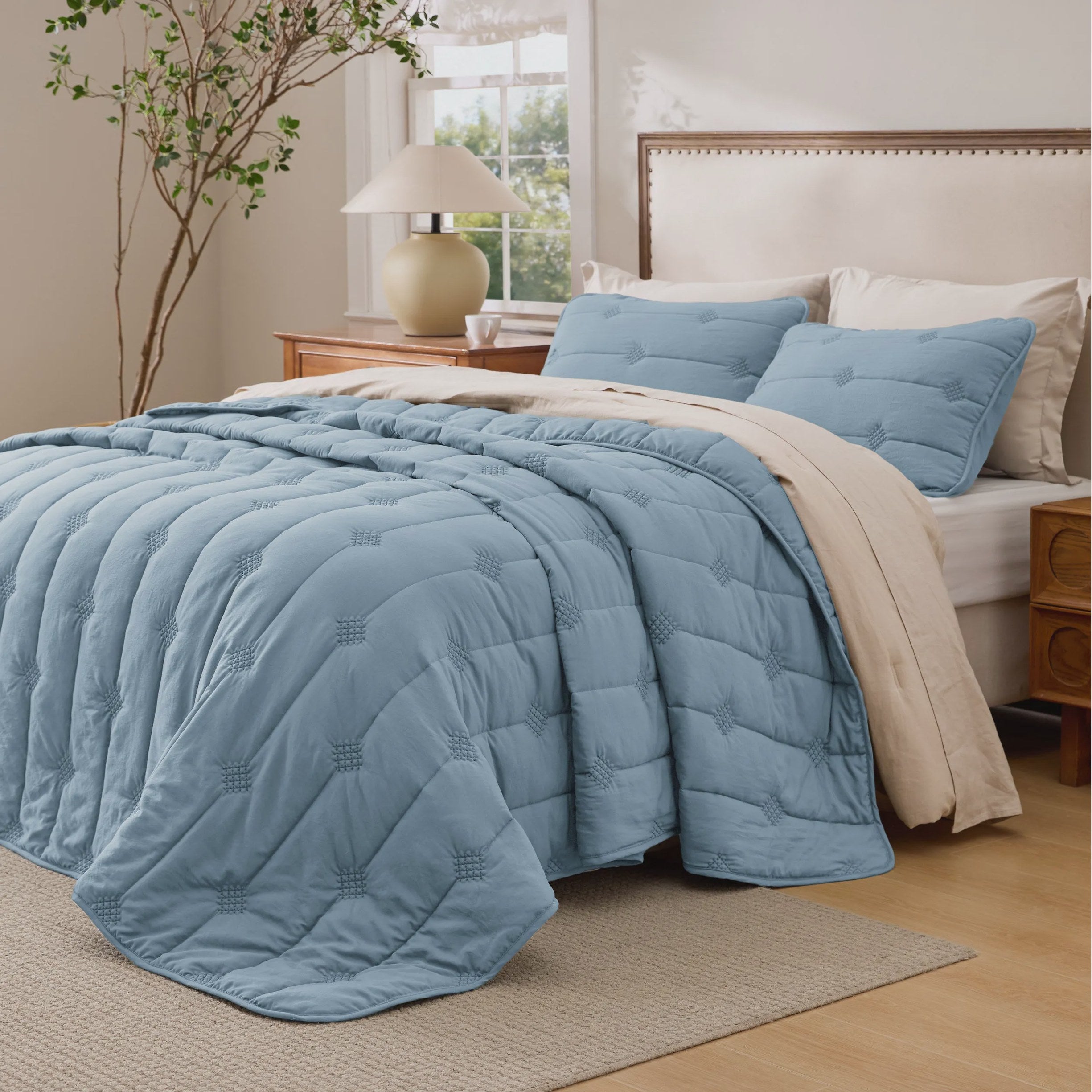 Prewashed Diamond Quilt Set