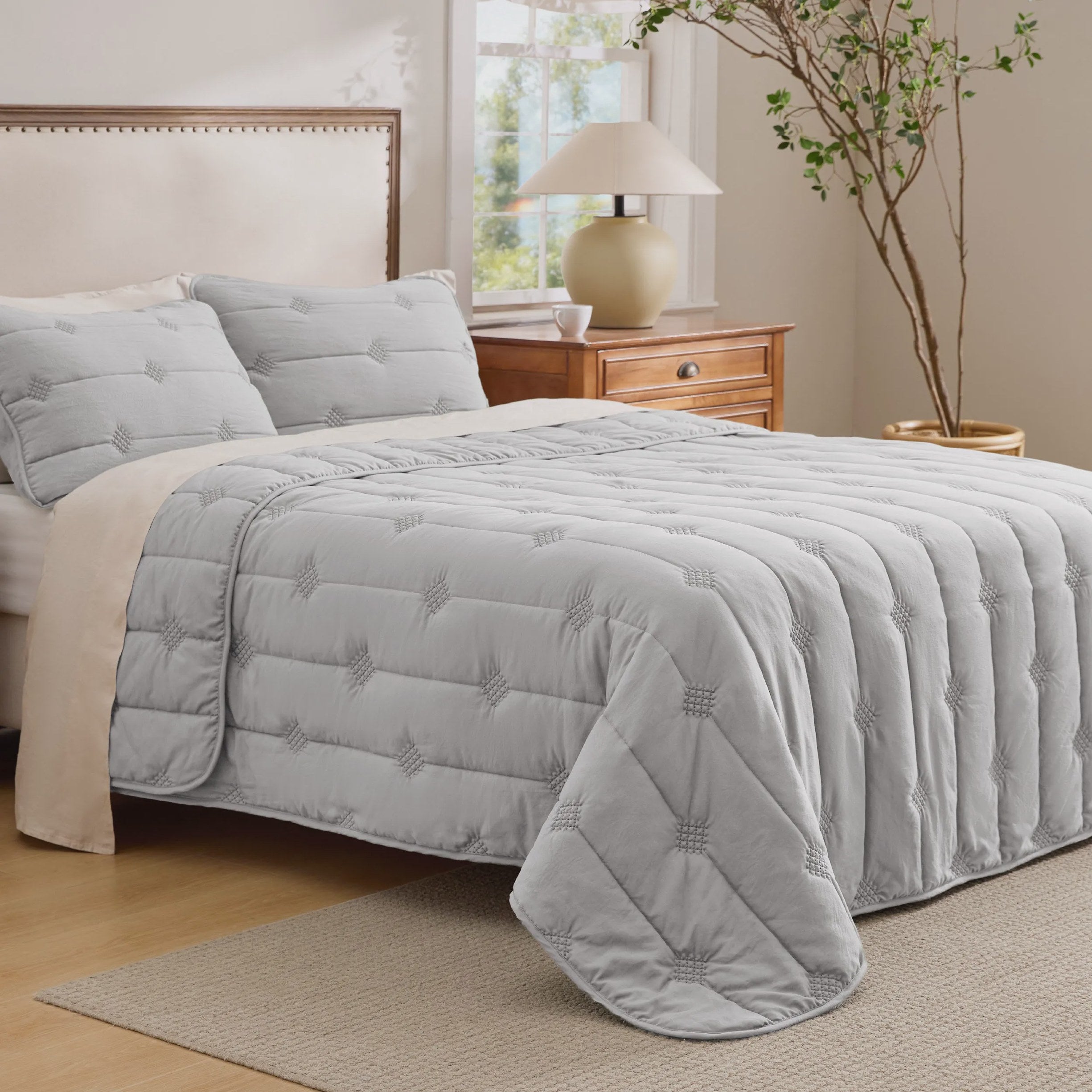 Prewashed Diamond Quilt Set