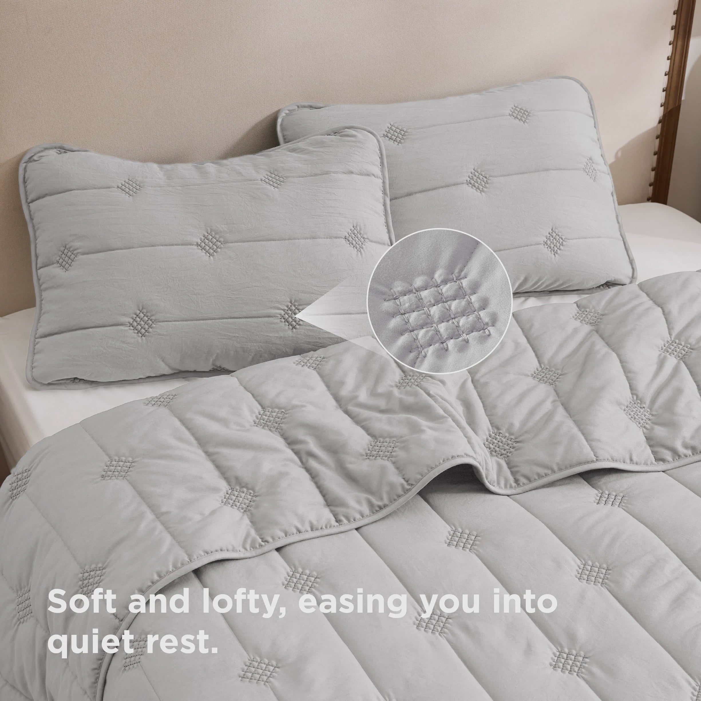 Prewashed Diamond Quilt Set