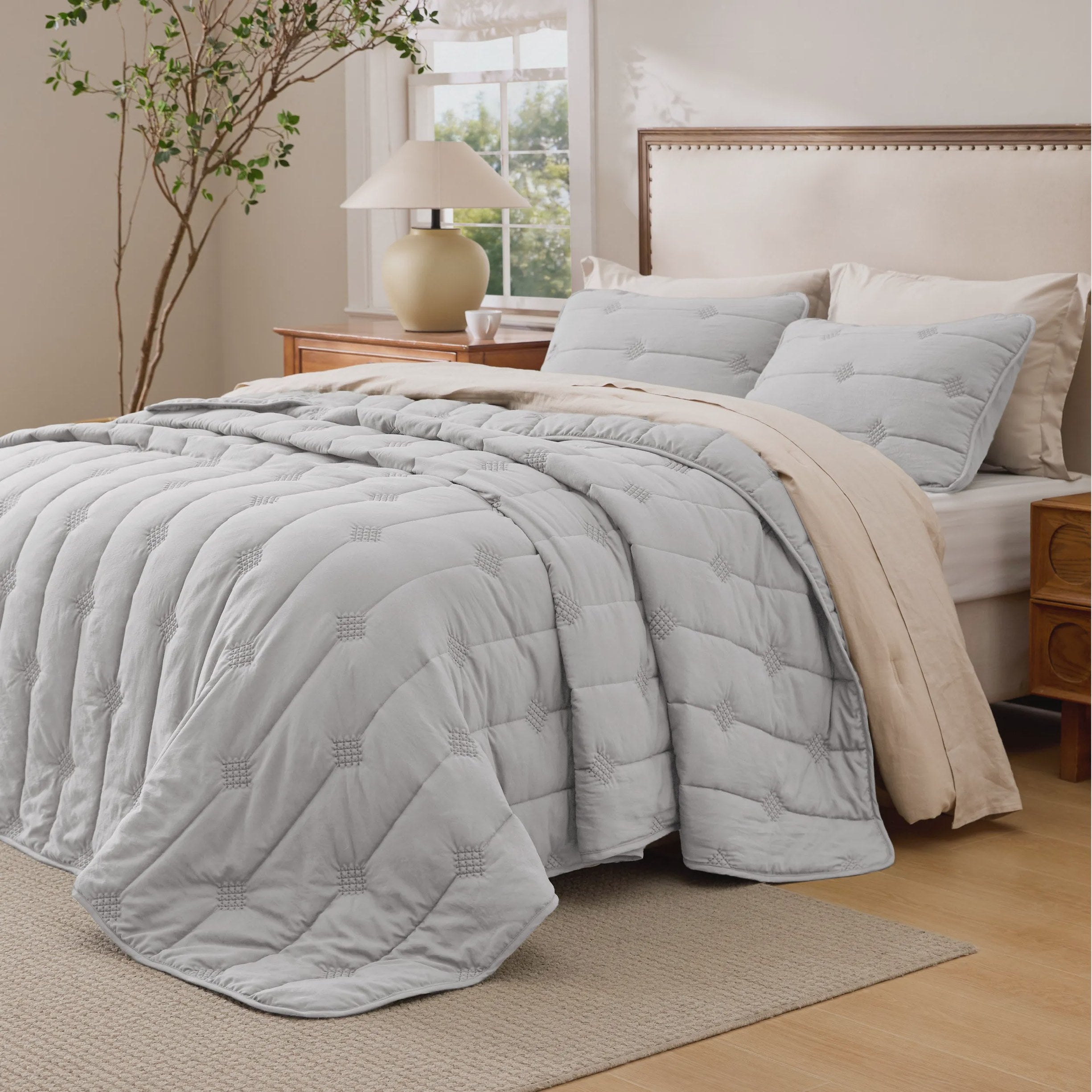 Prewashed Diamond Quilt Set