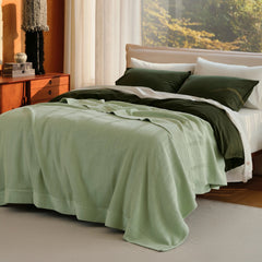 PureWoven™ Organic Cotton Waffle Herringbone Blanket