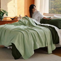 PureWoven™ Organic Cotton Waffle Herringbone Blanket
