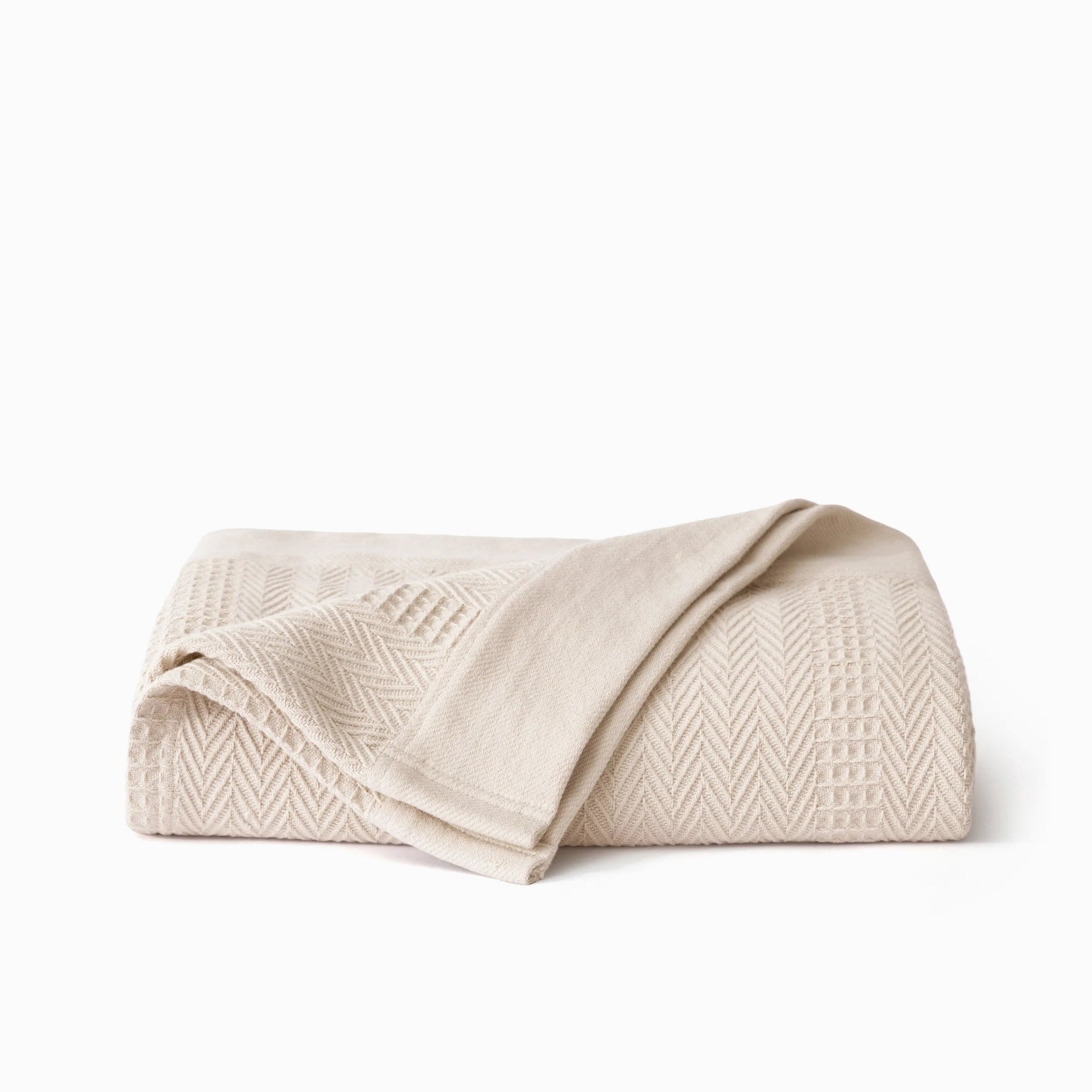 PureWoven™ Organic Cotton Waffle Herringbone Blanket