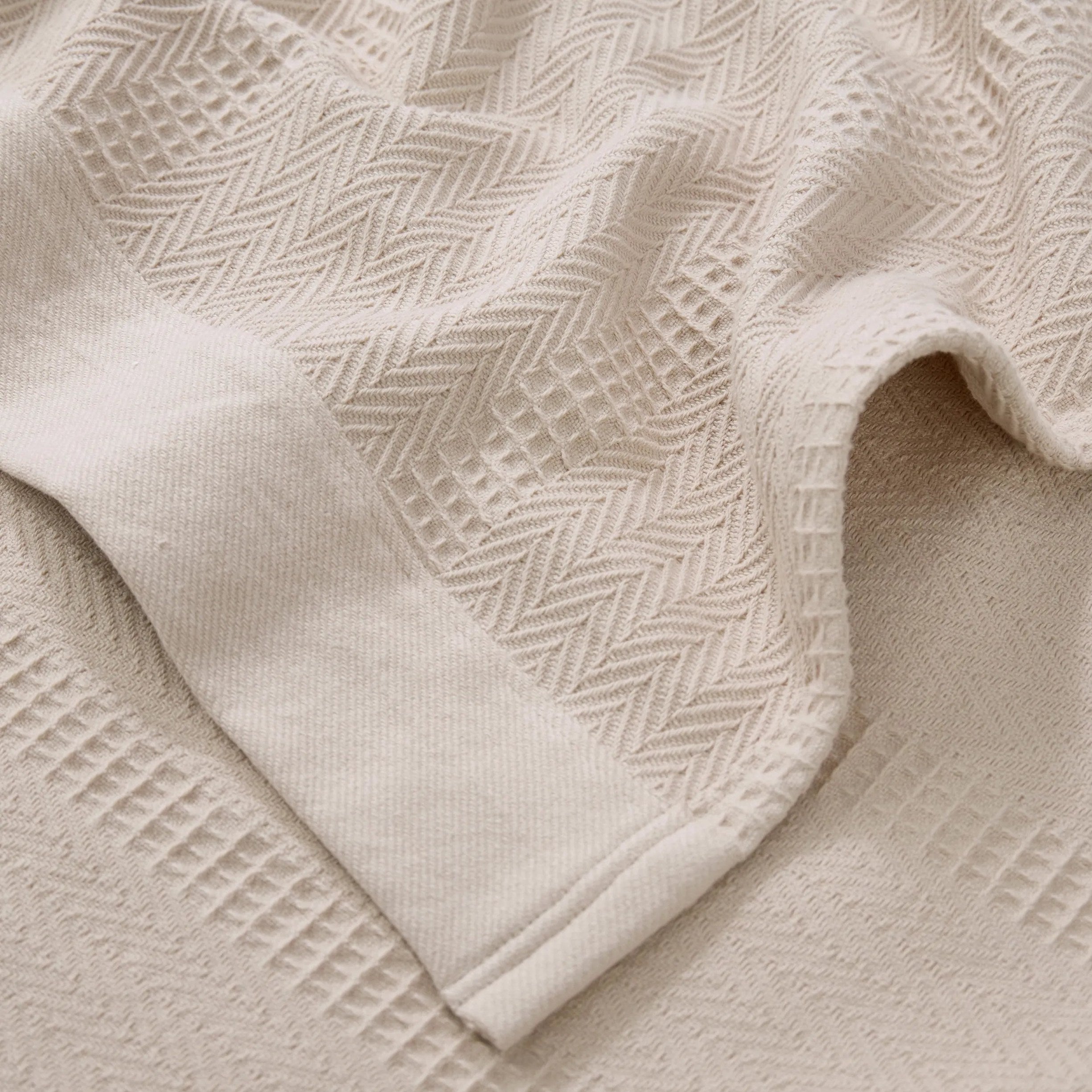 PureWoven™ Organic Cotton Waffle Herringbone Blanket