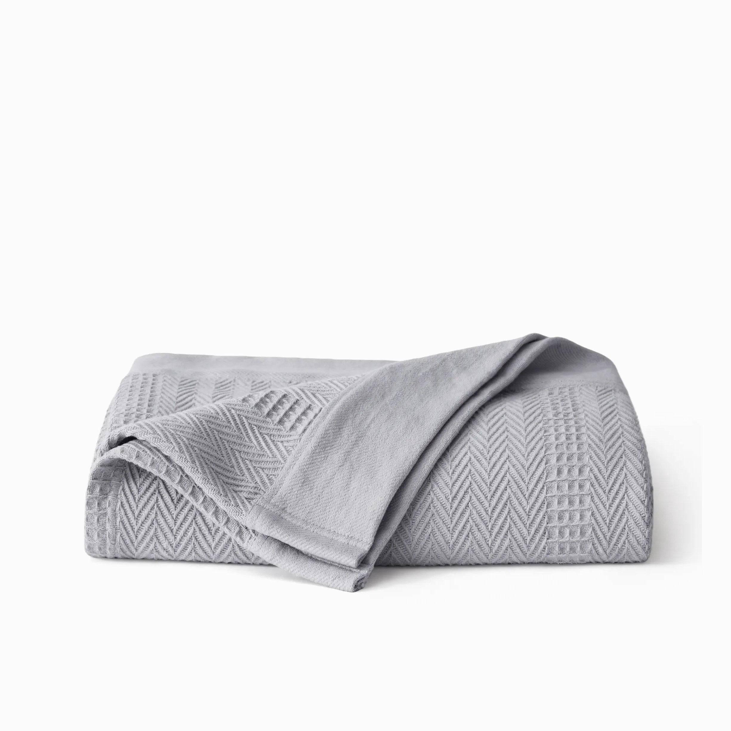 PureWoven™ Organic Cotton Waffle Herringbone Blanket