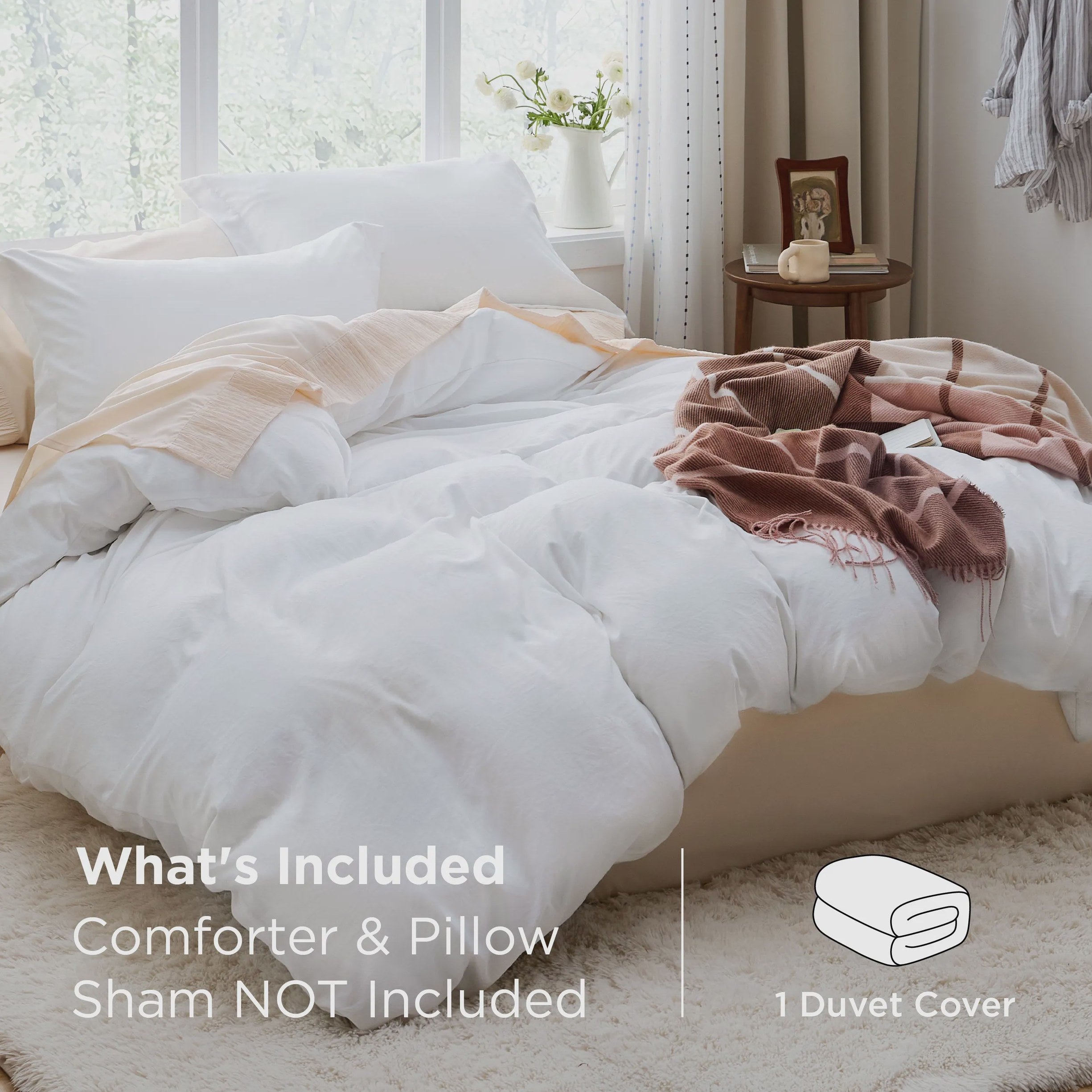 Prewashed Microfiber Duvet Cover with Cotton-Like Feel